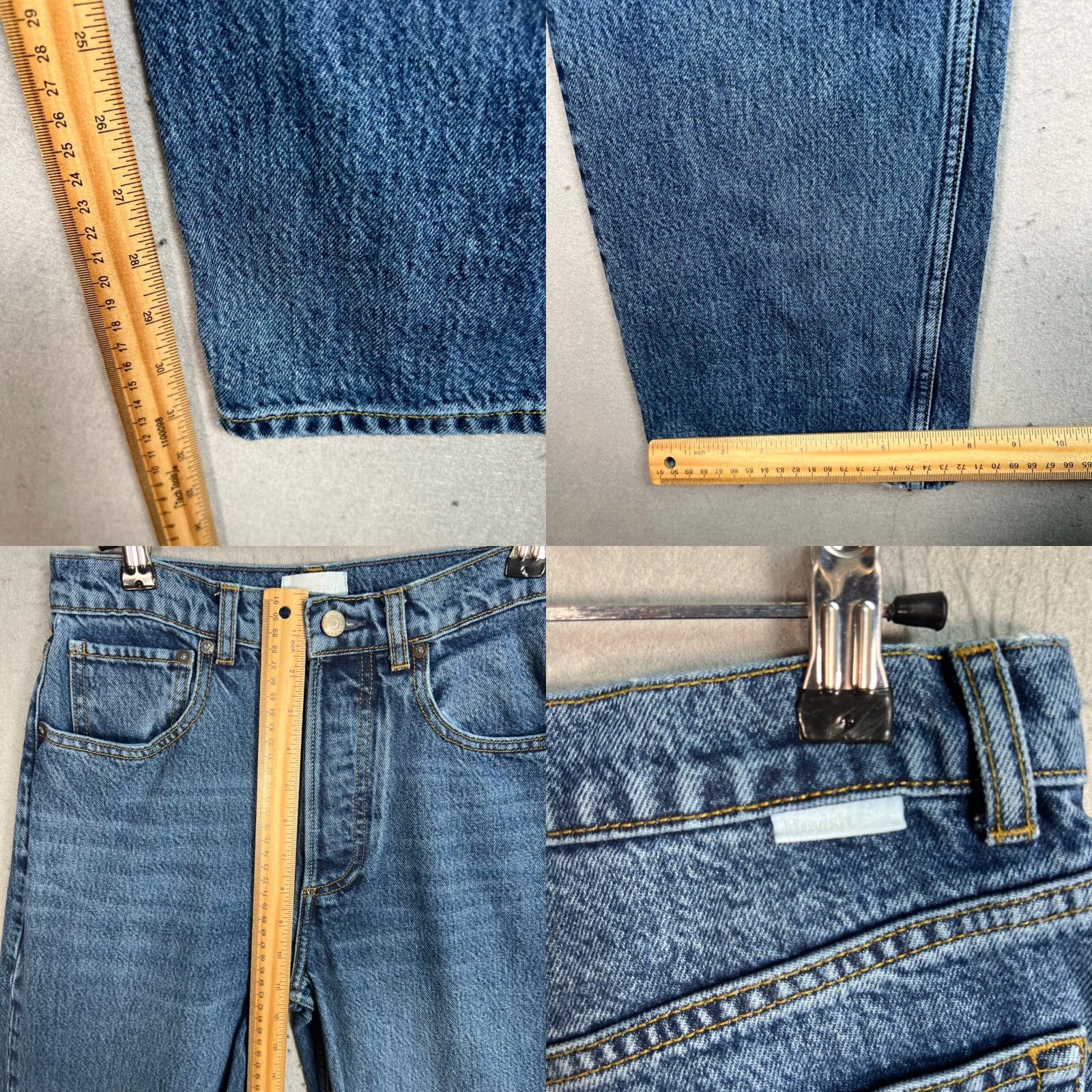 Boyish Boyish Womens Size 25 High-Waisted Straight Leg Jeans Blue Organic Cotton Blend Denim 5-Pocket Womens Measurements 32 In Inseam Vintage No Jacket? Size 42" / US 20 - 8 Thumbnail