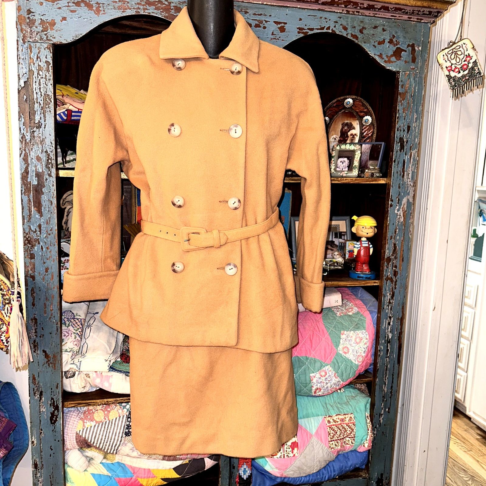 Ralph Lauren \ 80'S RALPH LAUREN CAMEL 100% CASHMERE SKIRT & JACKET SUIT Size 27" / US 4 / IT 40 - 7 Thumbnail