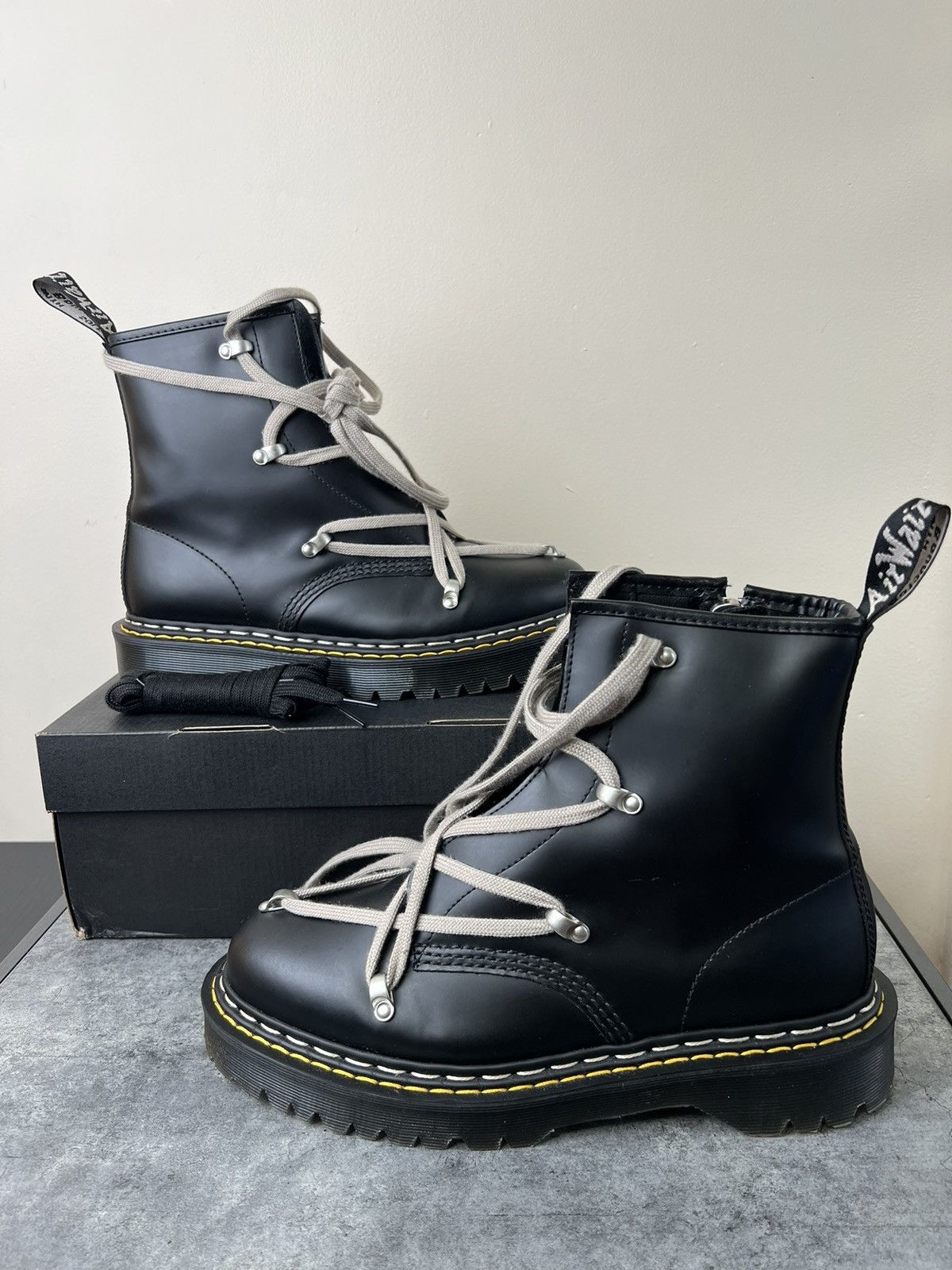 Rick owens lace up boots online