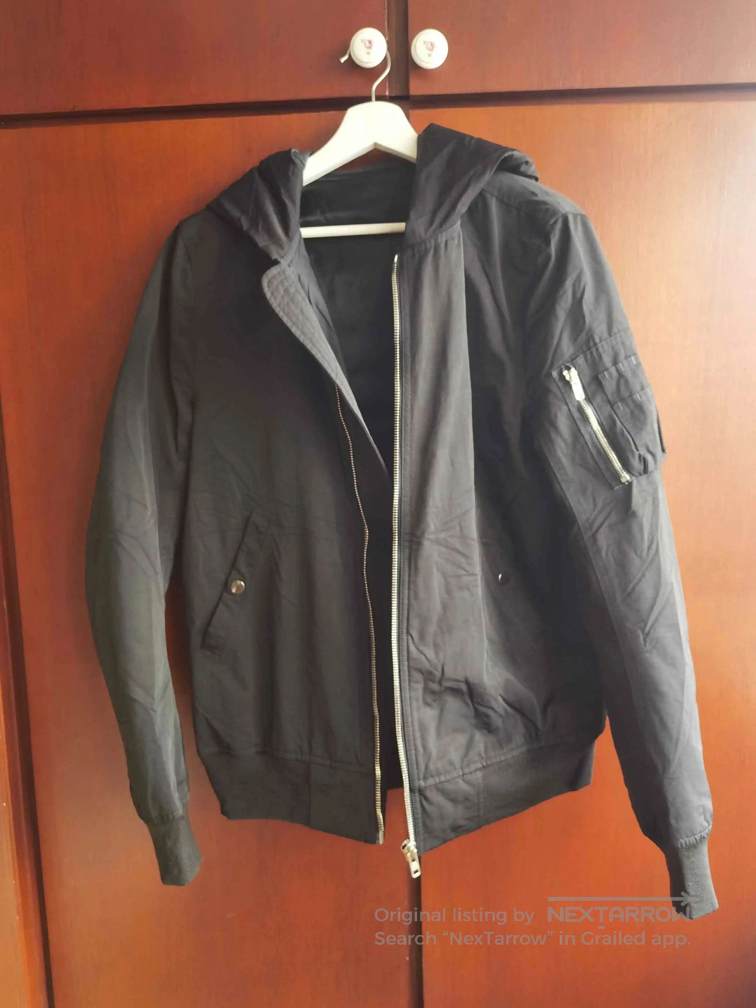 Rick Owens MA-1 Hooded Jacket.