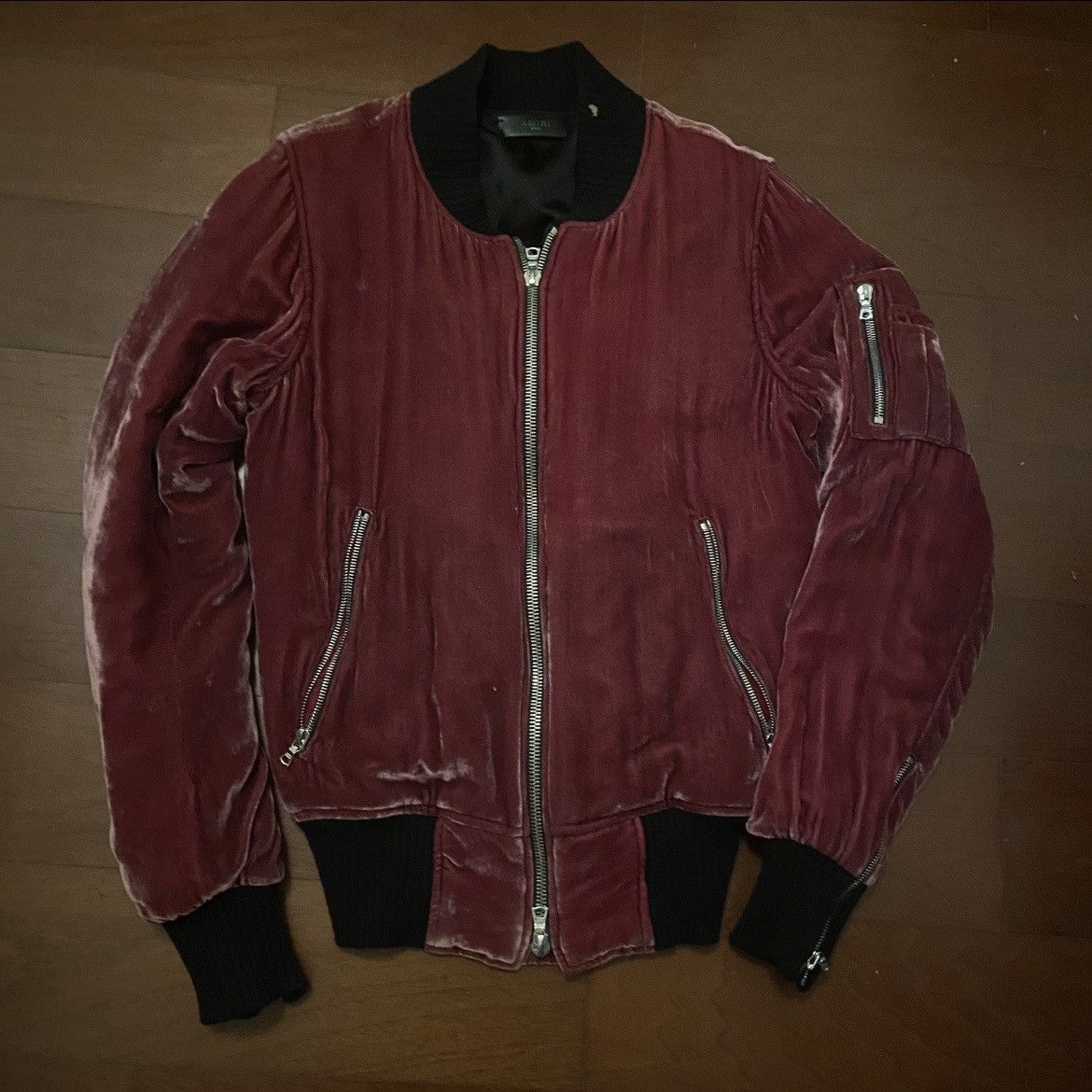 Amiri AMIRI 16SS red velvet bomber jacket Grailed