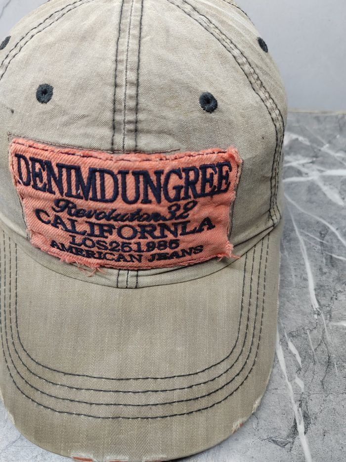 Japanese Brand Vintage Denimdungree Distressed Style Cap Hat Size ONE SIZE - 3 Thumbnail