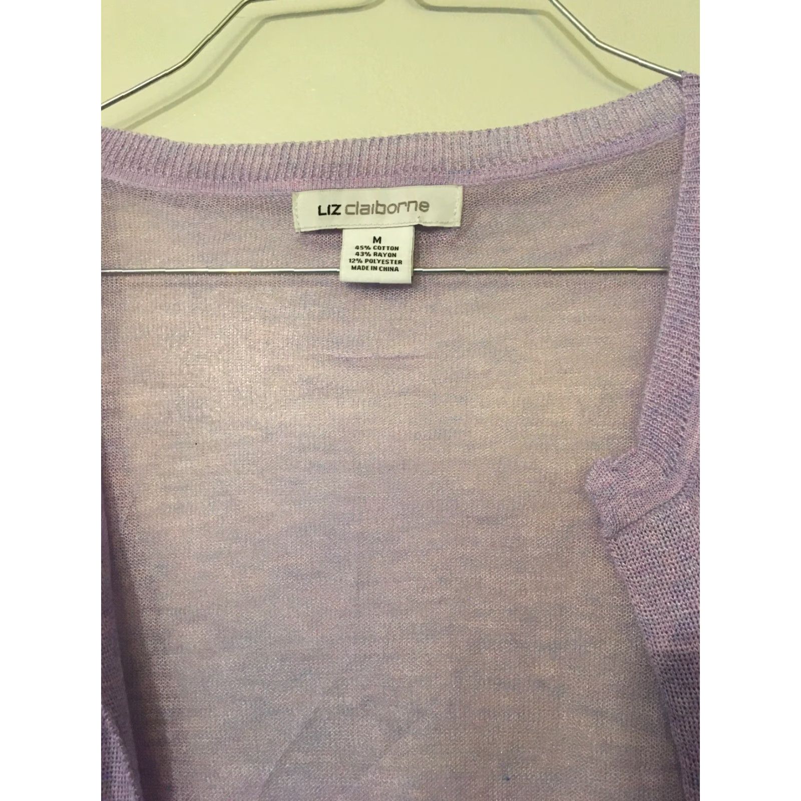 Liz Claiborne Liz Claiborne Purple Navy Stripe Cardigan Sweater Sz M Long Sleeve Open Front Size M / US 6-8 / IT 42-44 - 3 Thumbnail