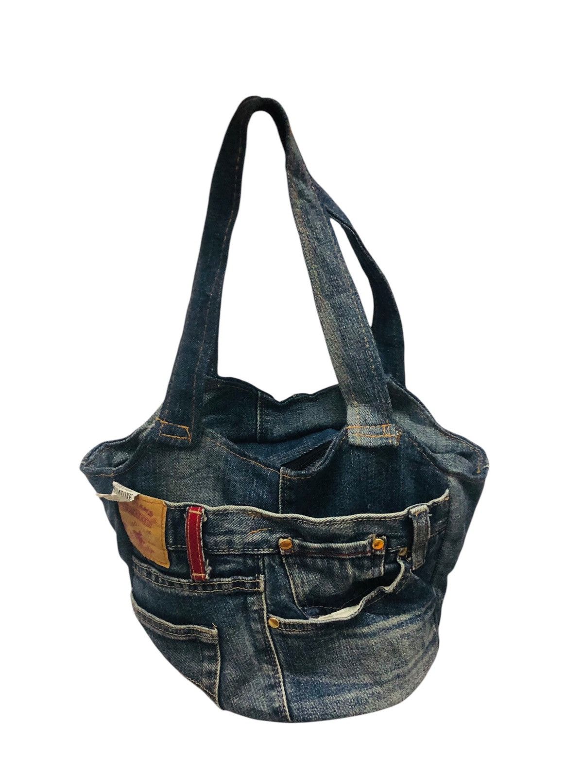 Japanese Brand Some one Red flag denim jeans tote bag Size ONE SIZE - 1 Thumbnail
