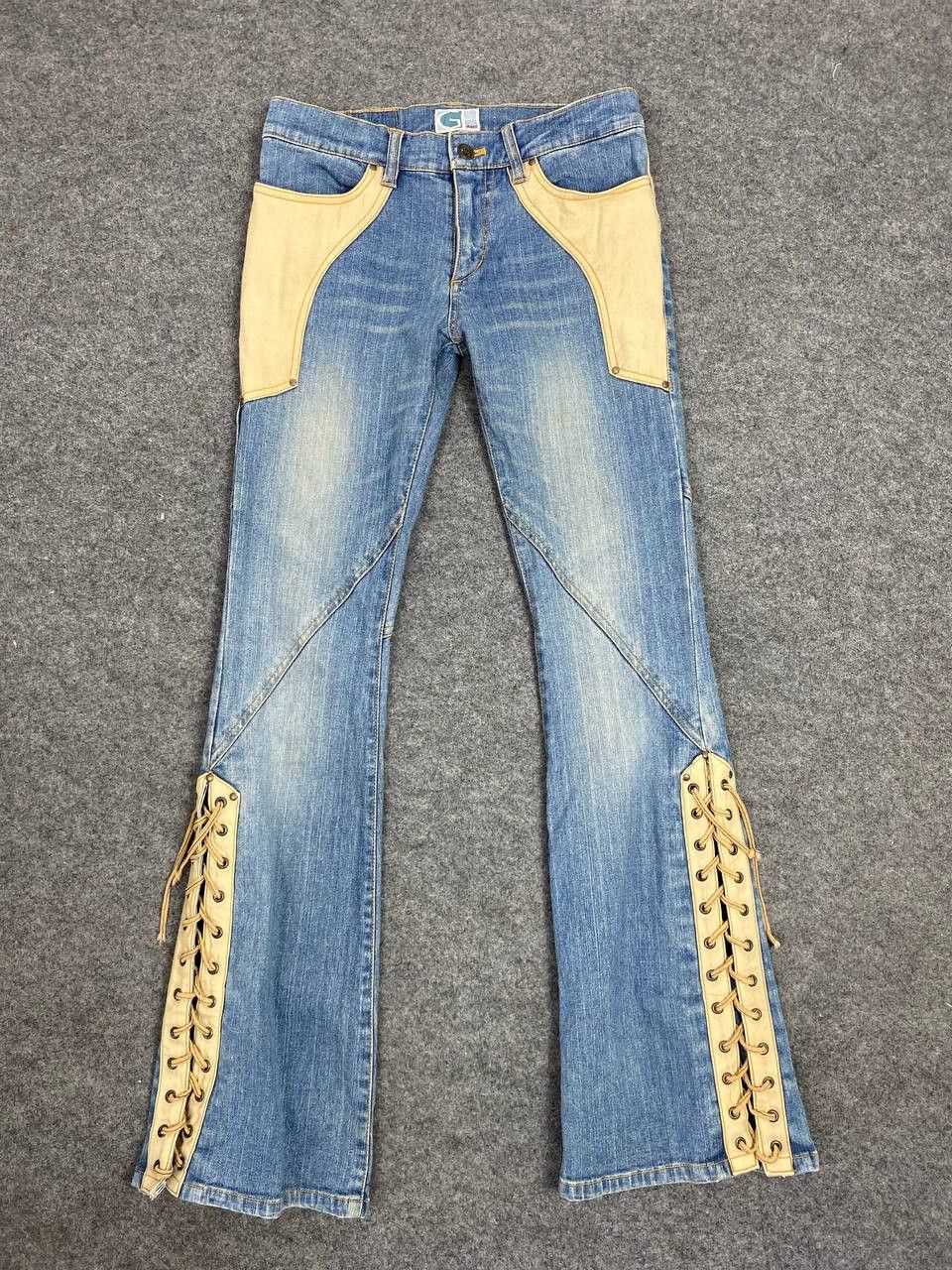 Cowboy Equipment vintage japanese brand bootcut flare denim nice design Size US 29 - 1 Thumbnail