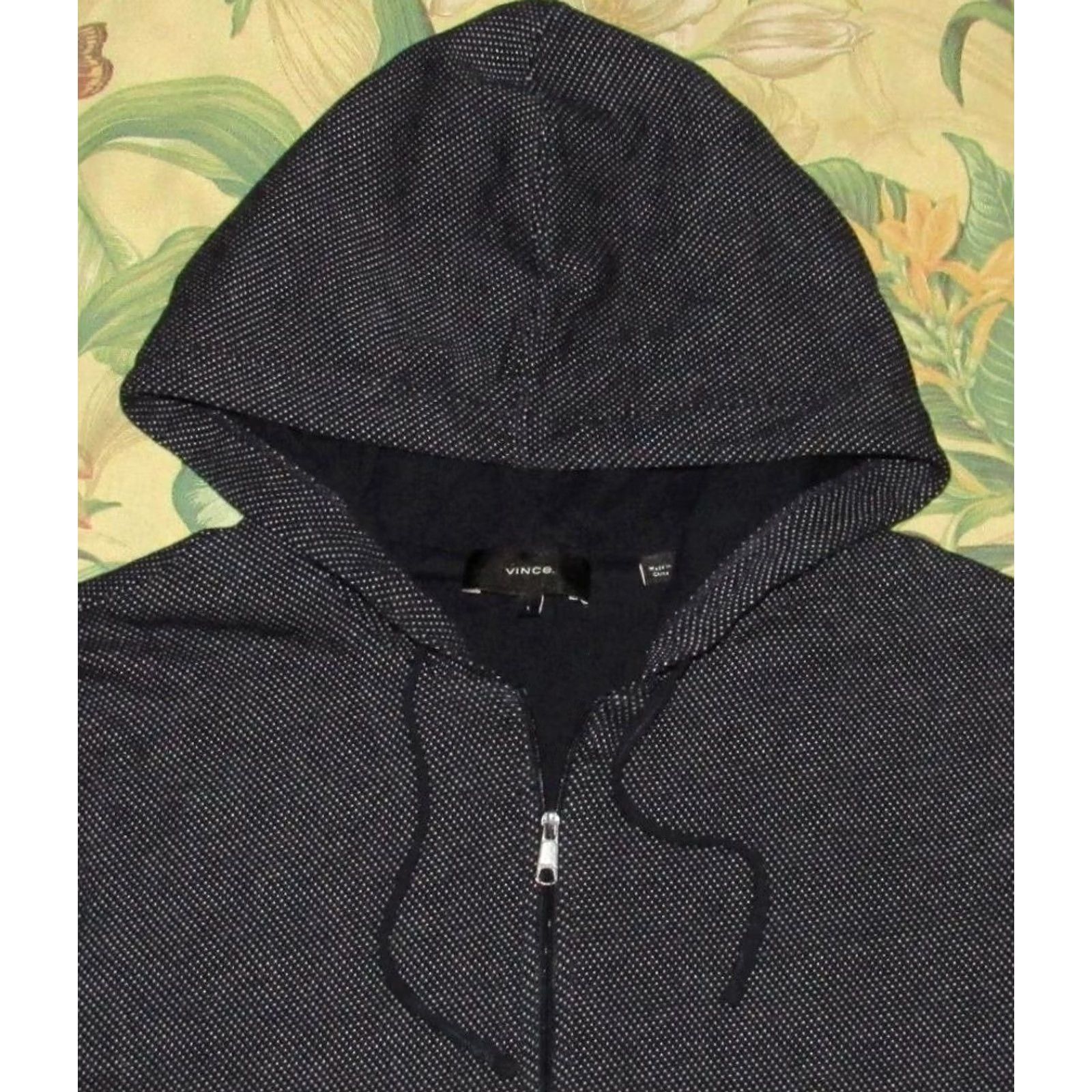 Vince Vince Navy Blue Cotton Birdseye Full Zip Hooded Sweater Large Mens Size US L / EU 52-54 / 3 - 2 Thumbnail