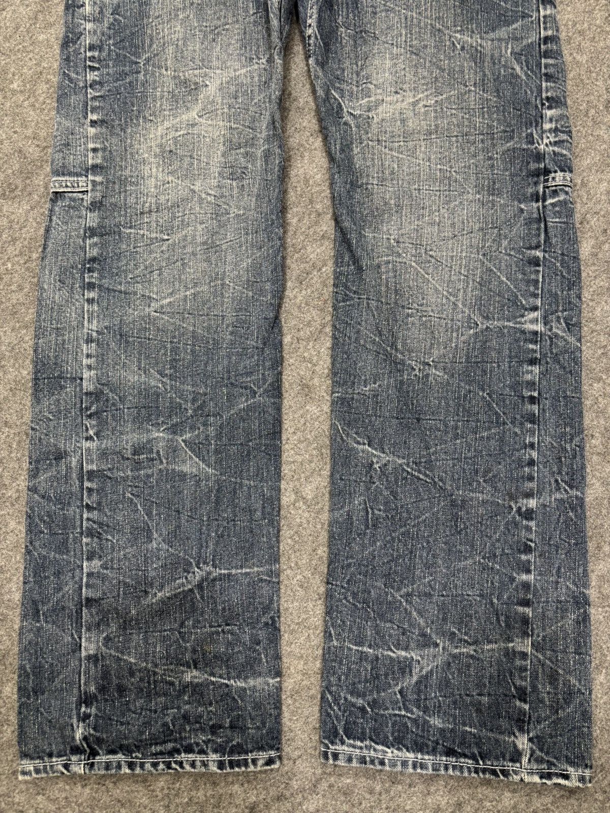 Japanese Brand 💥Double Waist💥Dominate Zipper Twisted Fades Denim F649 Size US 33 - 8 Thumbnail