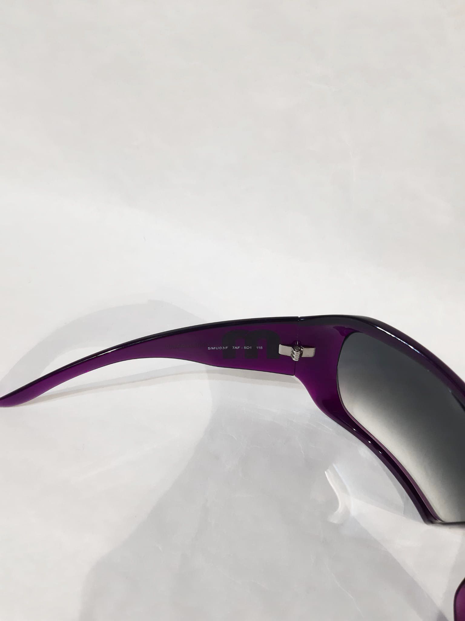 Miu Miu Miu Miu 2000's Purple Oversized Mask Shield Sunglasses Size ONE SIZE - 7 Thumbnail