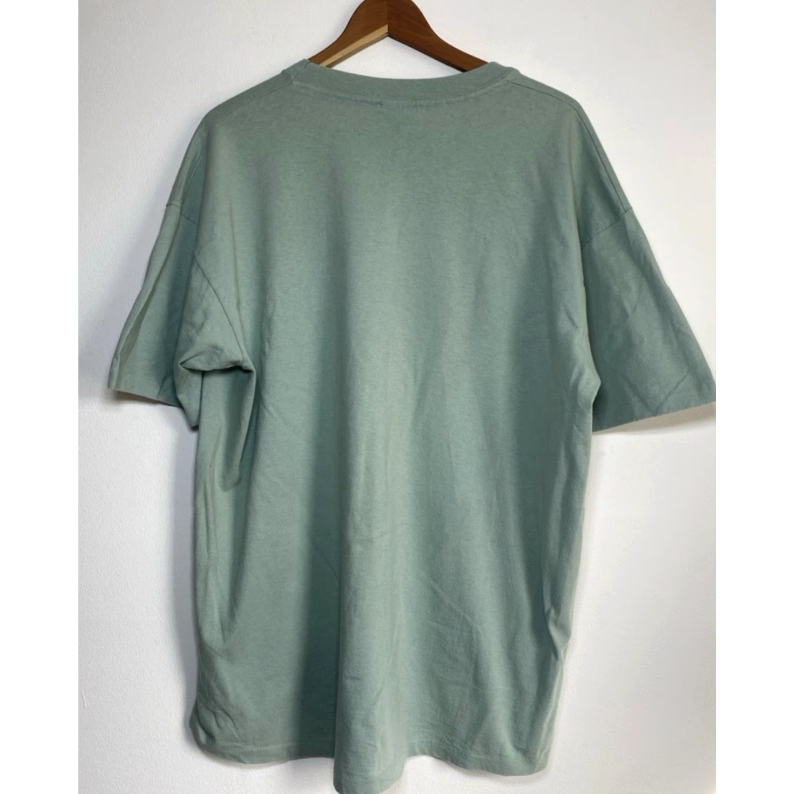 Anvil VINTAGE Anvil Chuck Dehaan Horses Art T-Shirt 2X Unisex Adults Green 80s 1989 Made in USA Short Sleeve Crew Neck Cotton Size US XXL / EU 58 / 5 - 2 Thumbnail