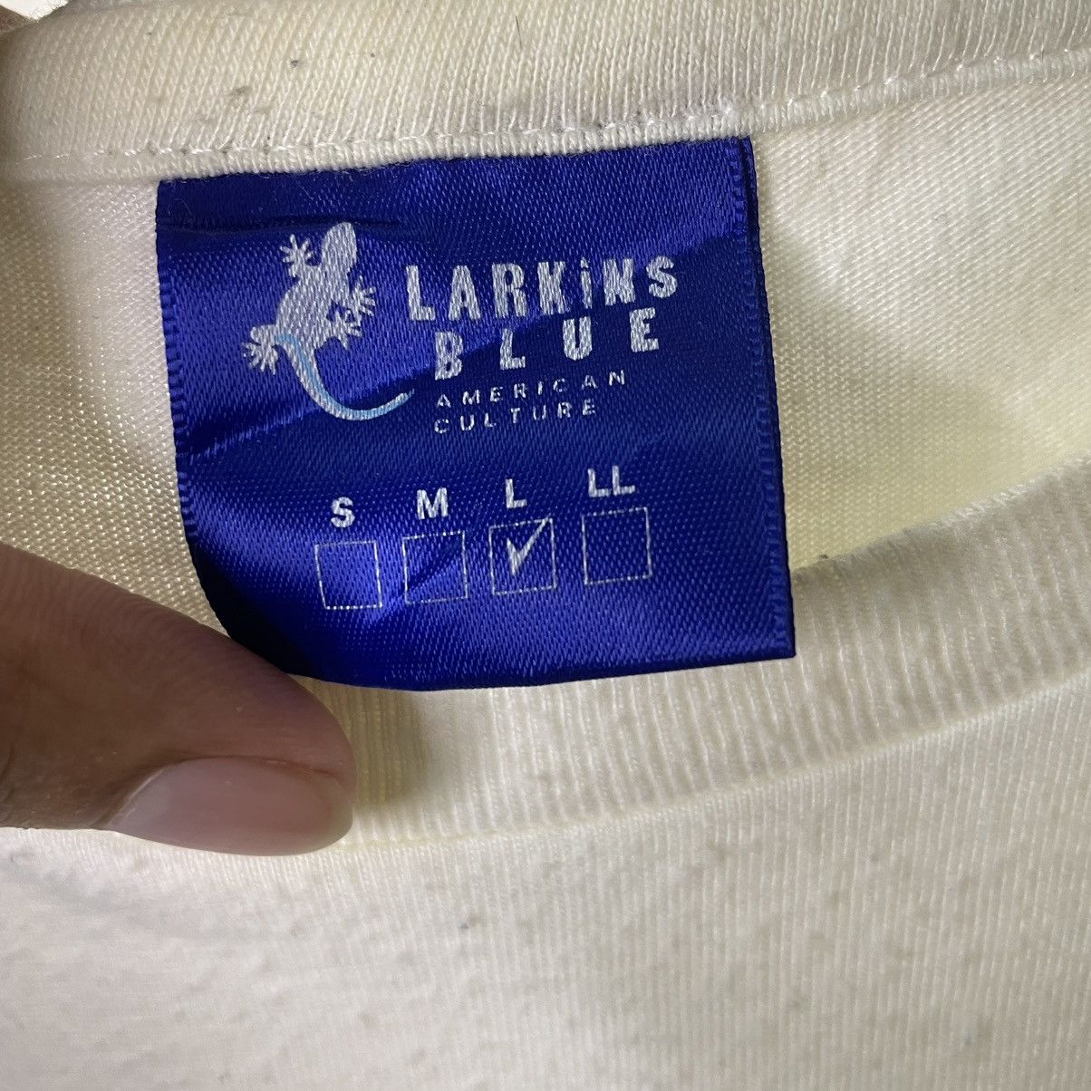 Japanese Brand Larkins Blue Arcteryx Style Big Logo Gorpcore T Shirt Size US L / EU 52-54 / 3 - 3 Thumbnail