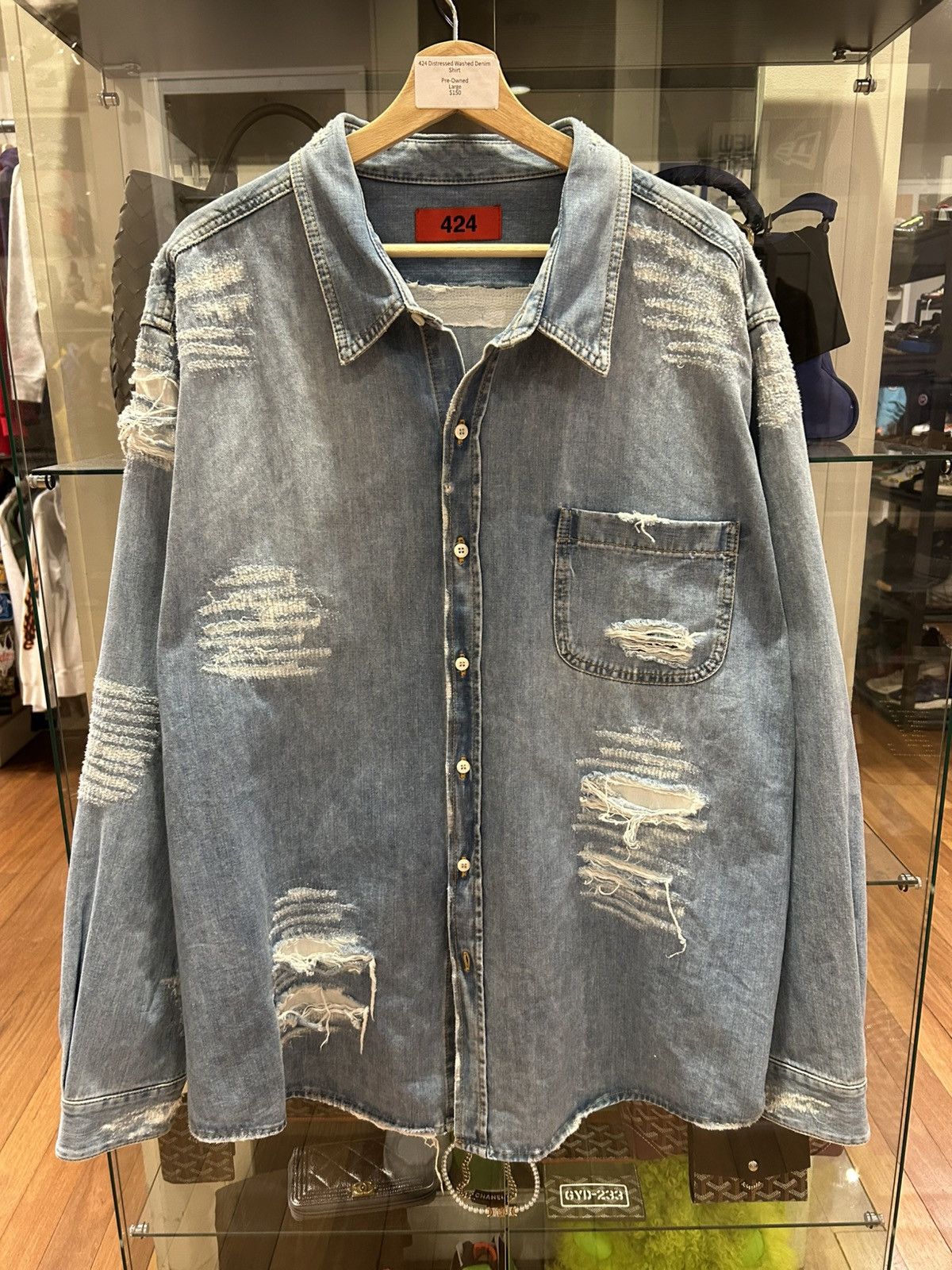 424 424 Distressed Denim Jacket Size US L / EU 52-54 / 3 - 1 Thumbnail