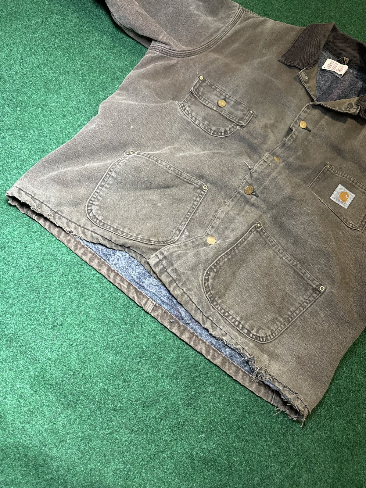 Carhartt × Vintage 90s Carhartt PERFECT DISTRESS Chore Detroit J97 J01 Jacket Size US L / EU 52-54 / 3 - 8 Thumbnail