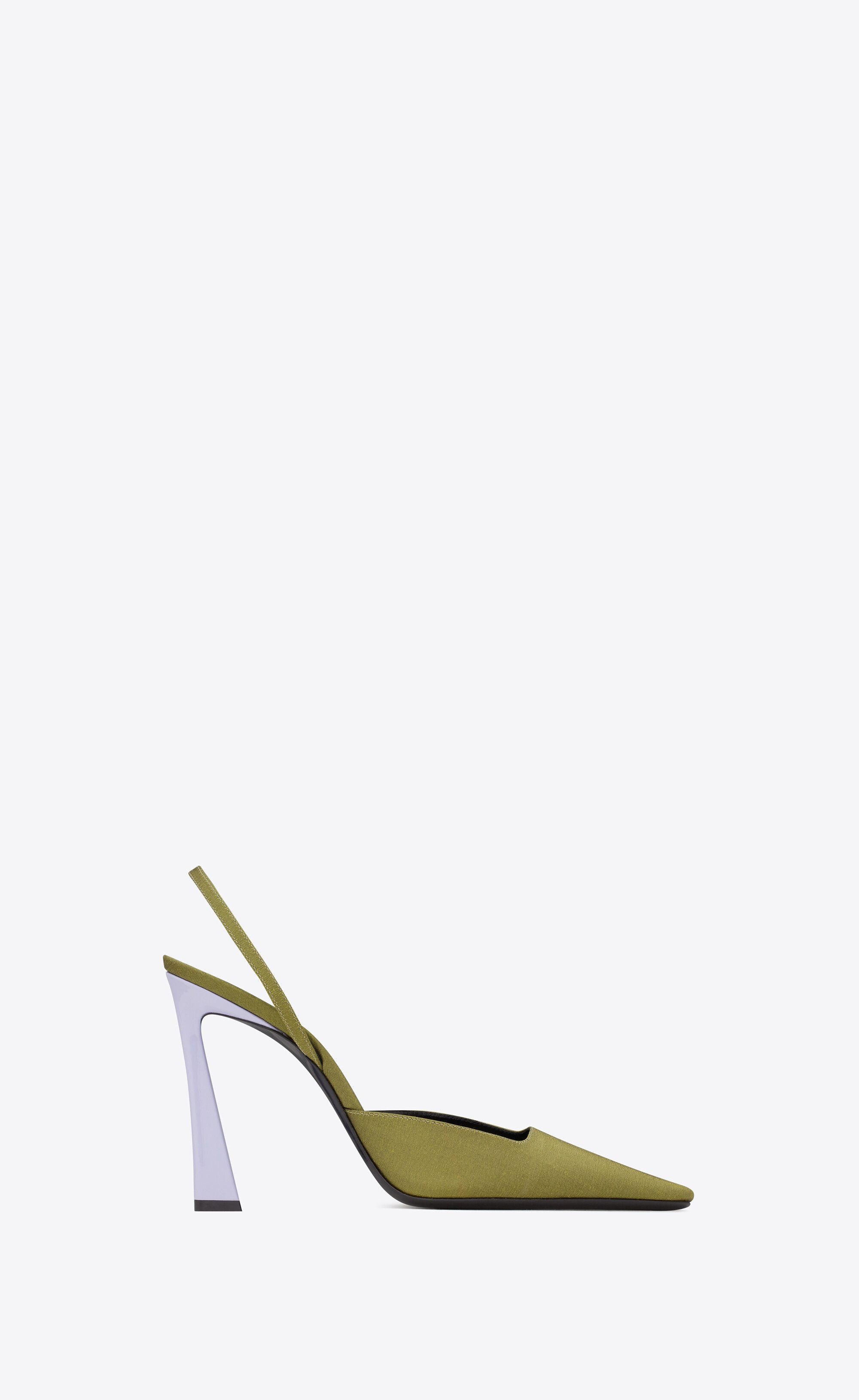 Saint Laurent Paris o1s1wg111224 Blade Slingback Pumps Shantung Patent Leather Size US 11 / IT 41 - 1 Thumbnail