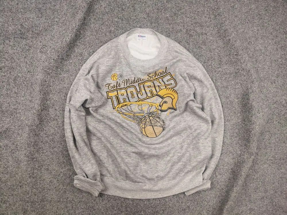 Vintage Vintage 90' Taft Middle School TROJANS basketball Sweatshirt Size US L / EU 52-54 / 3 - 1 Thumbnail
