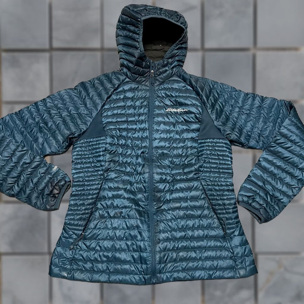 Eddie Bauer VINTAGE Eddie Bauer Puffer Jacket Womens Medium Blue Green Pertex EB800 Down Coat flaw Size M / US 6-8 / IT 42-44 - 1 Thumbnail