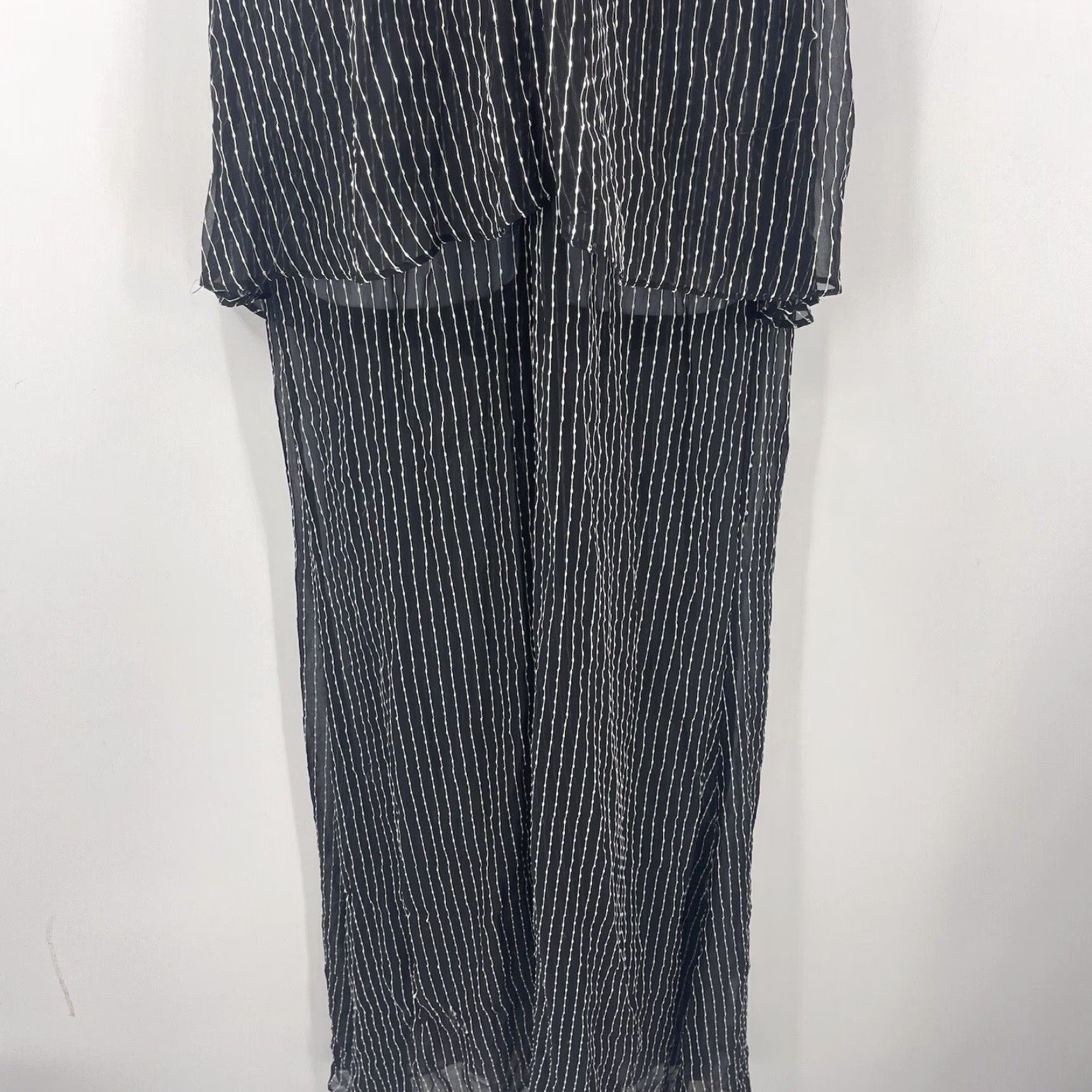 Vintage VINTAGE Stone Cold Fox Dress Womens Small Silk Sleeveless Ruffle Striped Maxi Bohemian Sheer Party Casual Size S / US 4 / IT 40 - 5 Thumbnail
