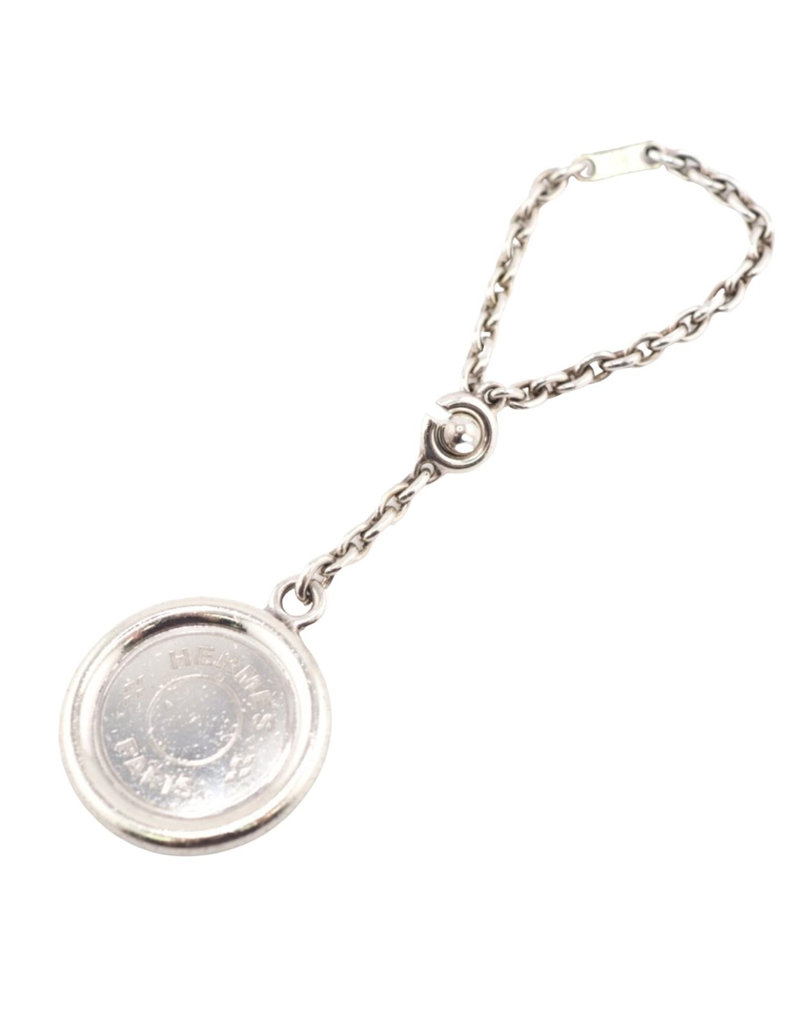 image of Hermes Sellier Silver Keyring, Women's