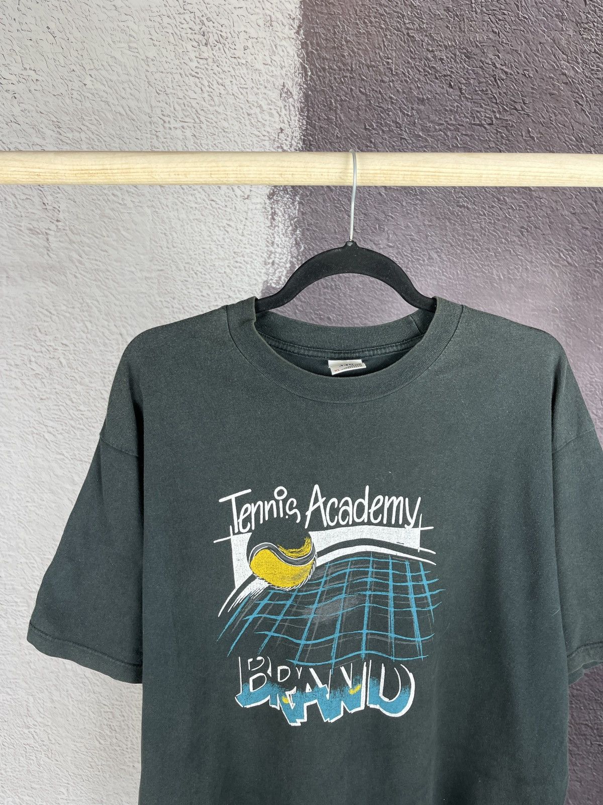 Band Tees Jerzees vintage 90s Tennis Academy Brand band tee shirt Size US XL / EU 56 / 4 - 3 Thumbnail