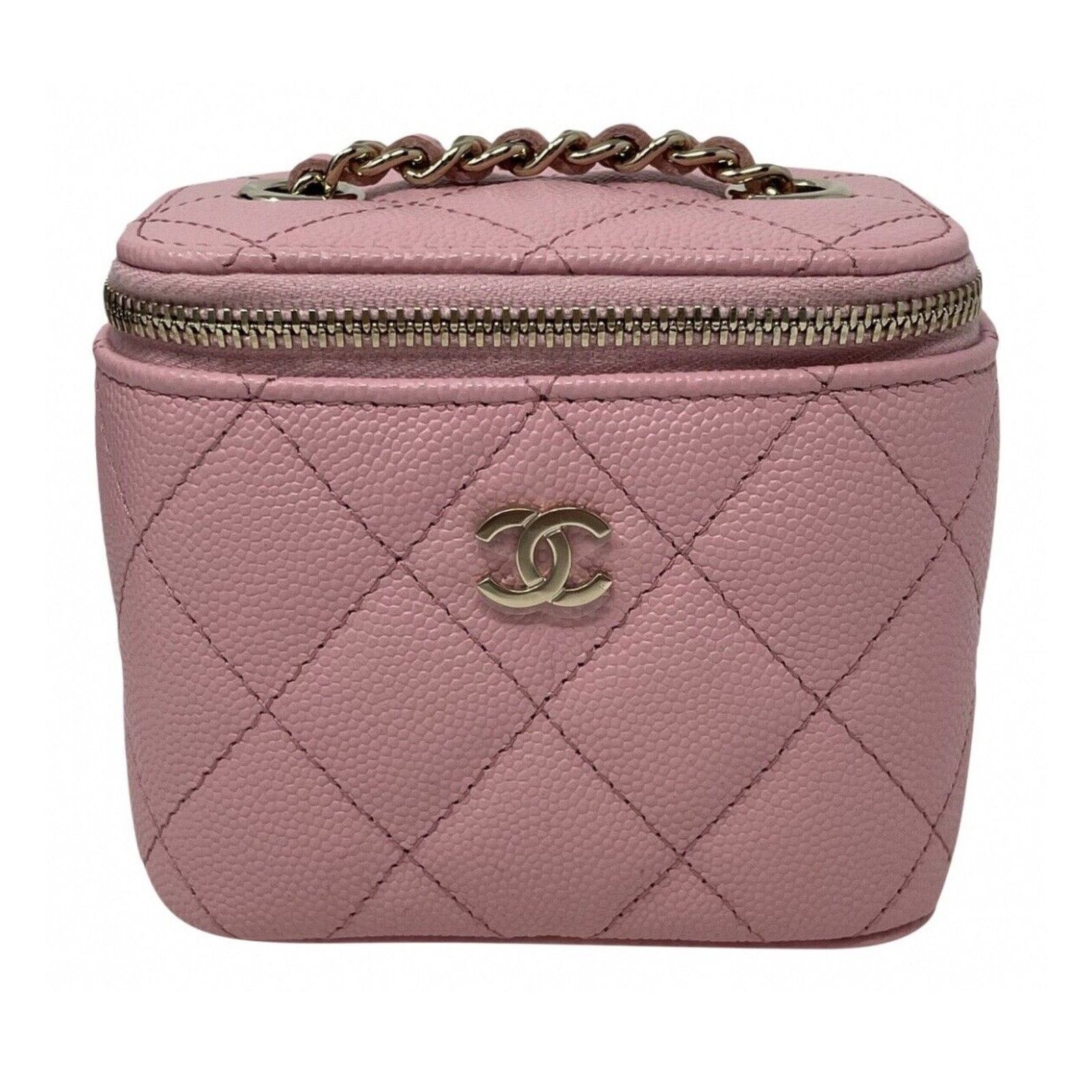 Chanel 22C CHANEL Sakura Pink Mini Square Vanity 💕Grained Gold HW Size ONE SIZE - 2 Thumbnail