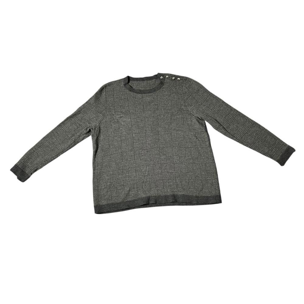 Lauren Ralph Lauren Lauren Ralph Lauren Plaid Size 100% Wool Multi Gray Sweater Size XXL / US 16-18 / IT 52-54 - 8 Thumbnail
