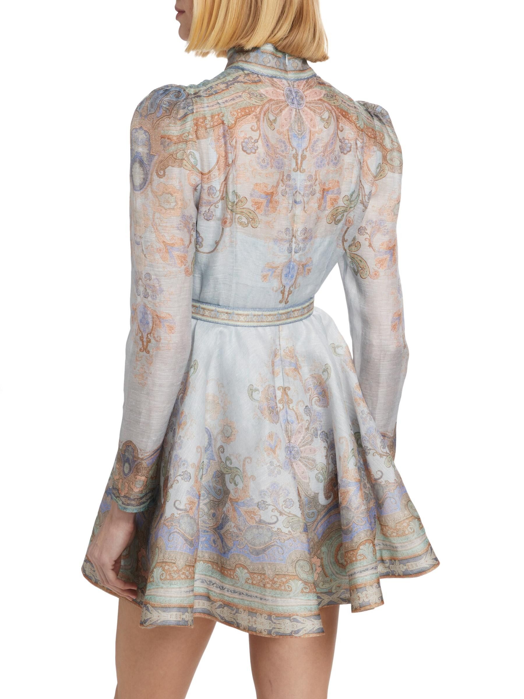 Zimmermann oc11z0825 Eden Belted Mini Dress in Multicolor Size XS / US 0-2 / IT 36-38 - 3 Thumbnail