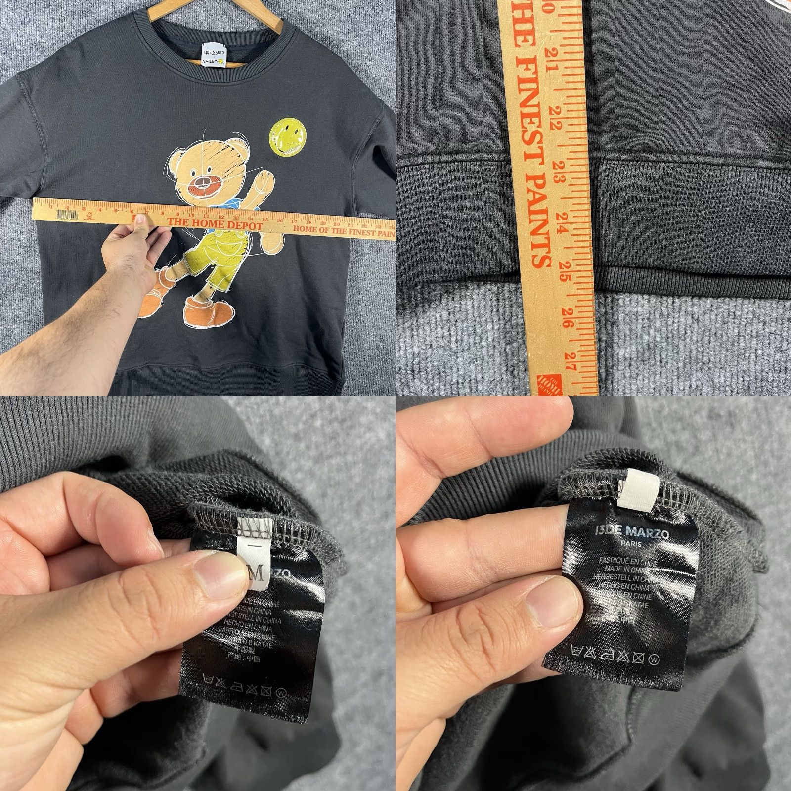 Vintage 13DE Marzo Crewneck Sweatshirt Bear Mens Medium RARE Black Mohair Knit Stripes Long Sleeve Pullover Oversized Relaxed Regular 13DE Paris Theme Size M / US 6-8 / IT 42-44 - 8 Thumbnail