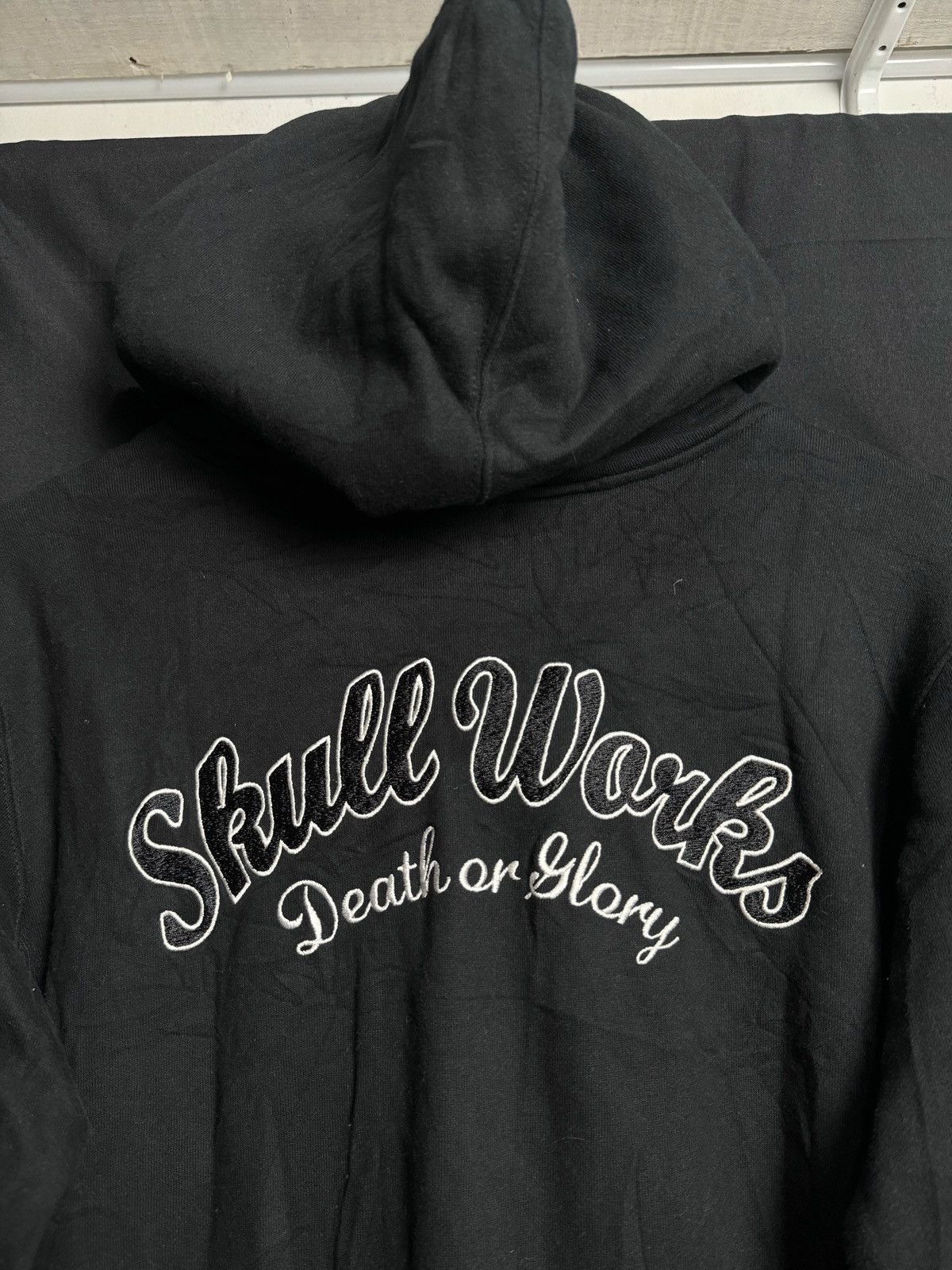If Six Was Nine × Japanese Brand × Le Grande Bleu (L.G.B.) Double Skulls Works Velvet Hoodie Size US M / EU 48-50 / 2 - 4 Thumbnail