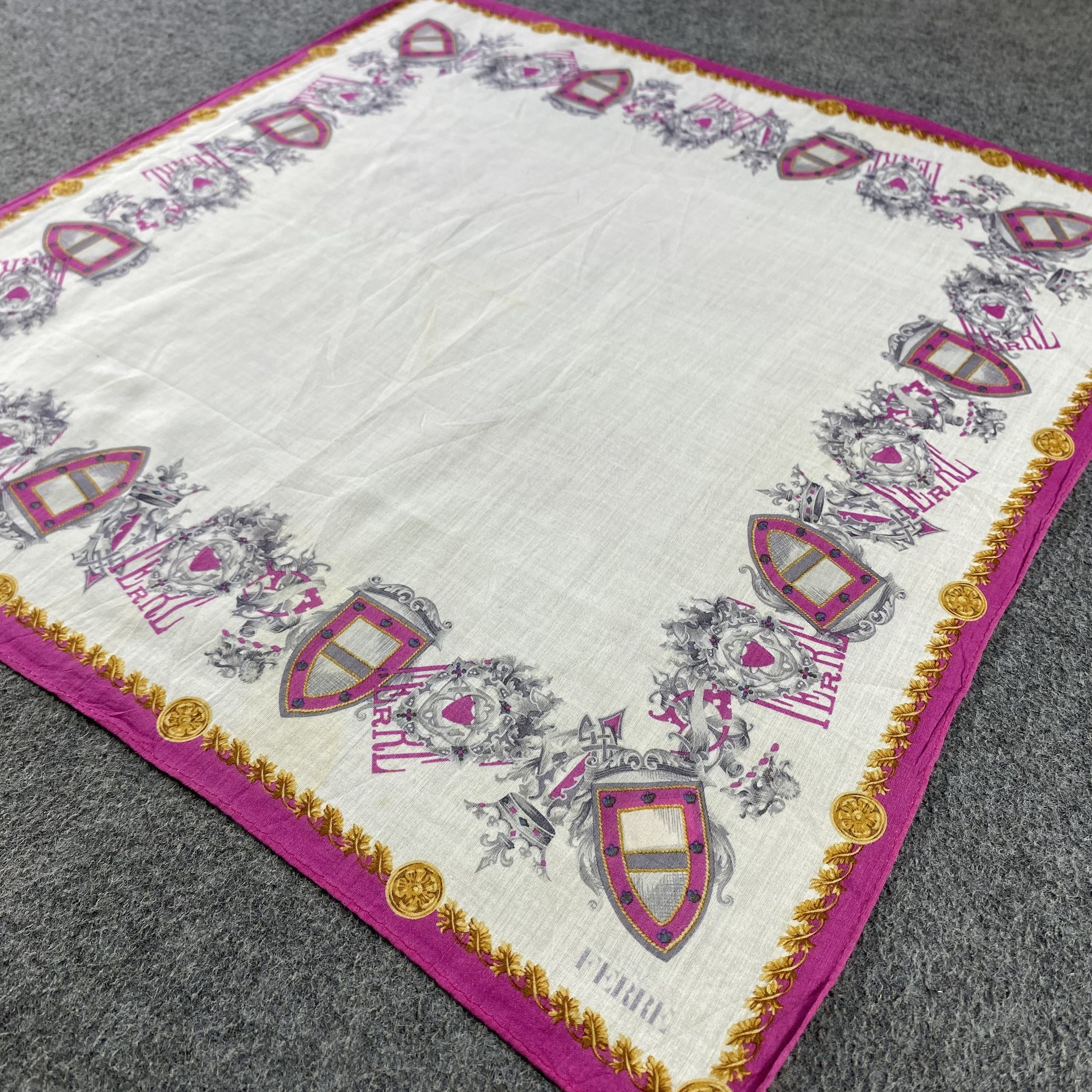 Vintage Ferre Handkerchief/Neckerchief/Bandana HC844 Size ONE SIZE - 2 Thumbnail