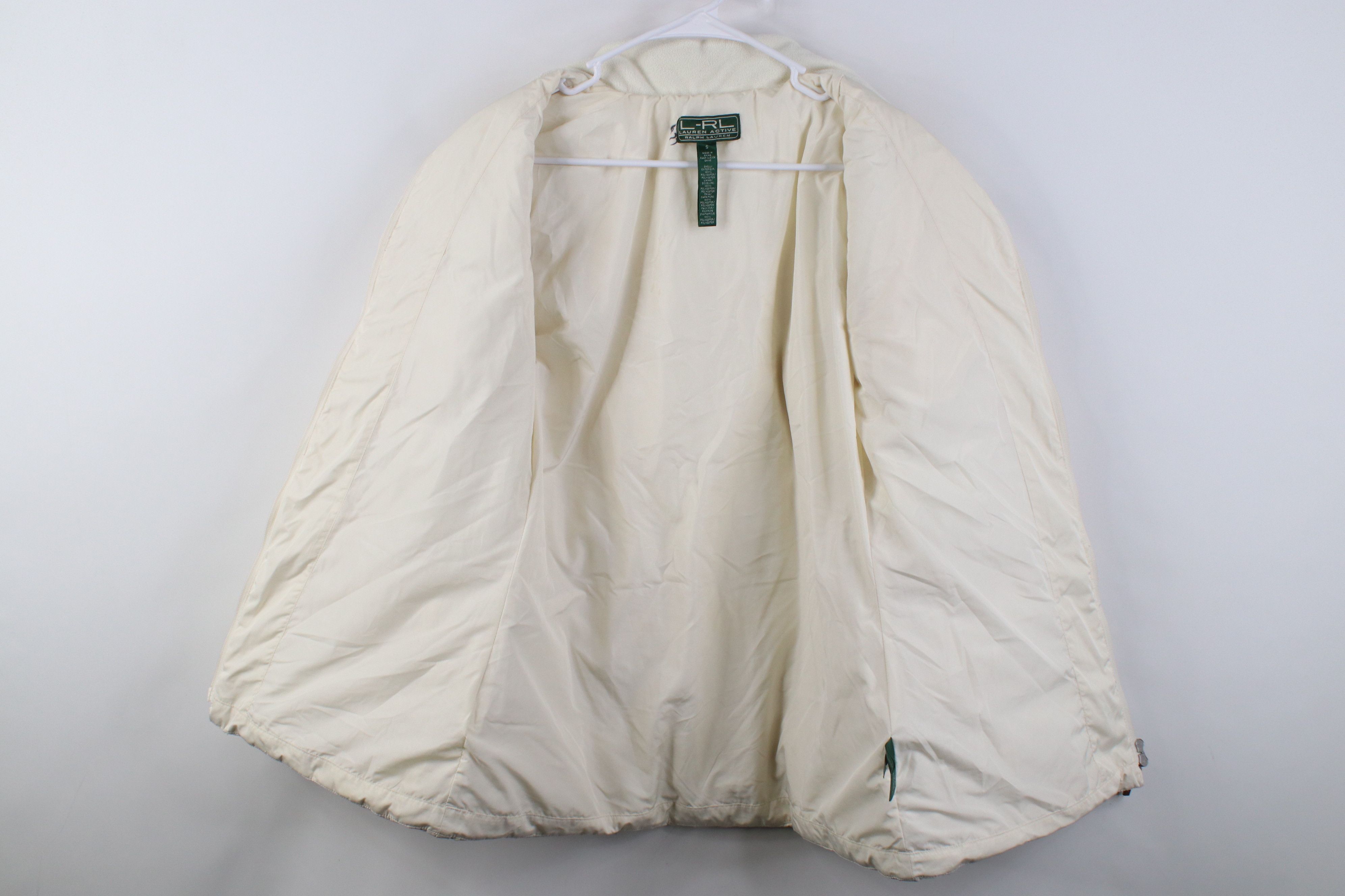 Polo Ralph Lauren Vintage Y2K Ralph Lauren Full Zip Puffer Jacket Cream Size S / US 4 / IT 40 - 12 Thumbnail