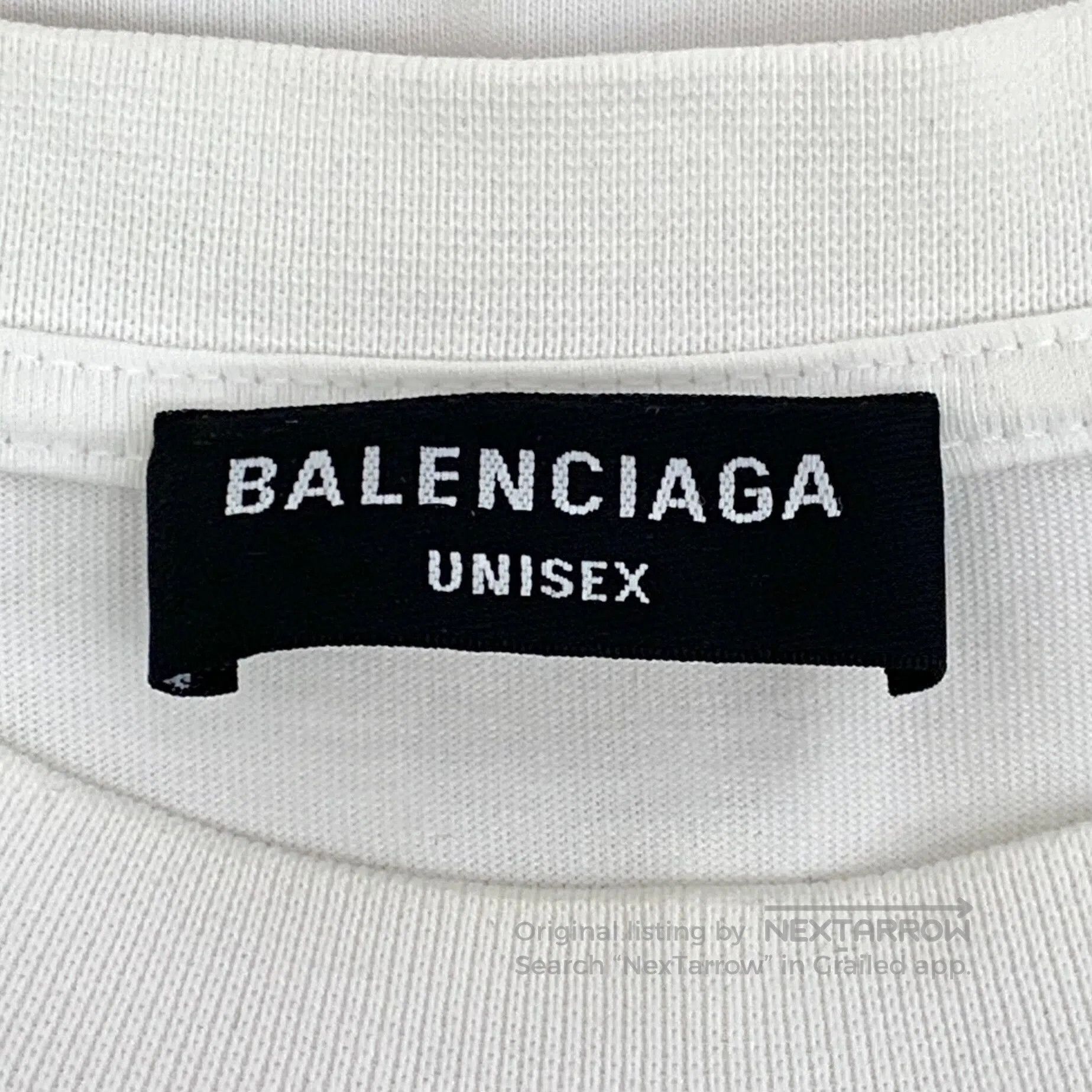 Balenciaga Balenciaga White Logo Lettering Embroidered Cotton Crewnec Size US M / EU 48-50 / 2 - 6 Thumbnail