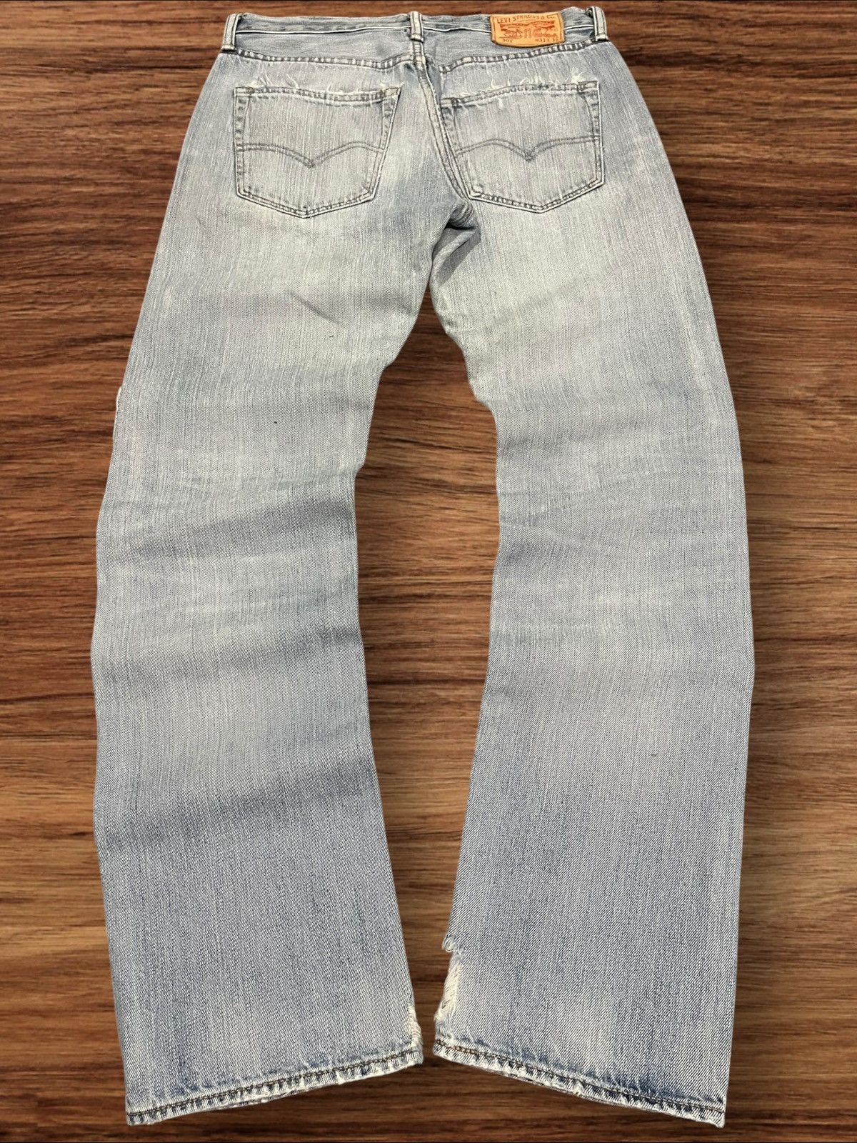 Levi's Vintage Levi’s 501 Sashiko Patchwork Light Blue Washed Jeans Size US 31 - 2 Thumbnail