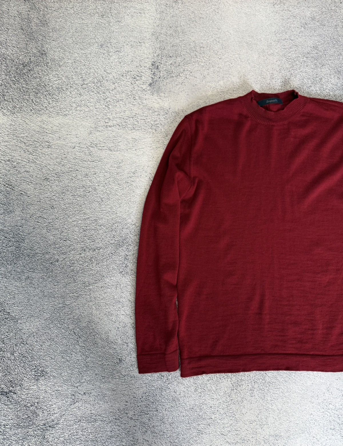 Ermenegildo Zegna ZEGNA SPORT 100% Wool Sweater Pullover Men M Burgundy Italy Size US M / EU 48-50 / 2 - 4 Thumbnail