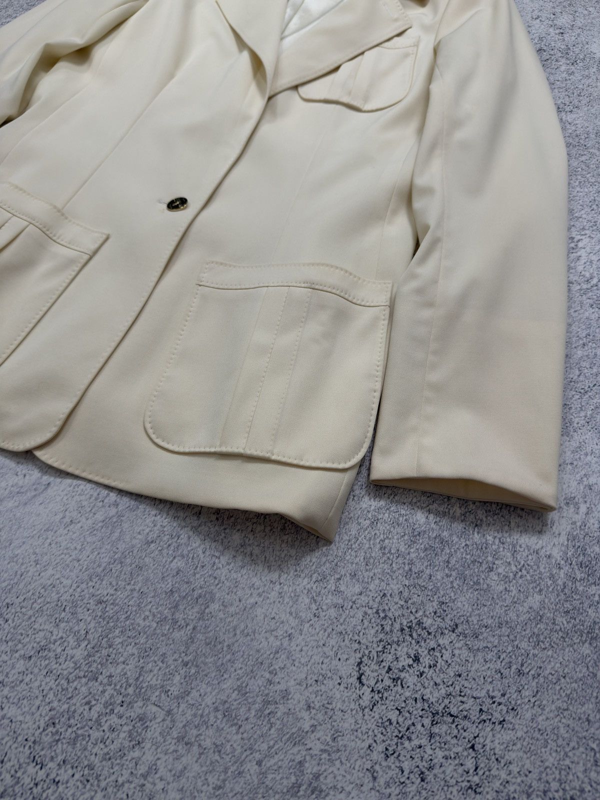 Yves Saint Laurent YVES SAINT LAURENT RIVE GAUCHE BEIGE BLAZER JACKET LANA WOOL Size M / US 6-8 / IT 42-44 - 3 Thumbnail