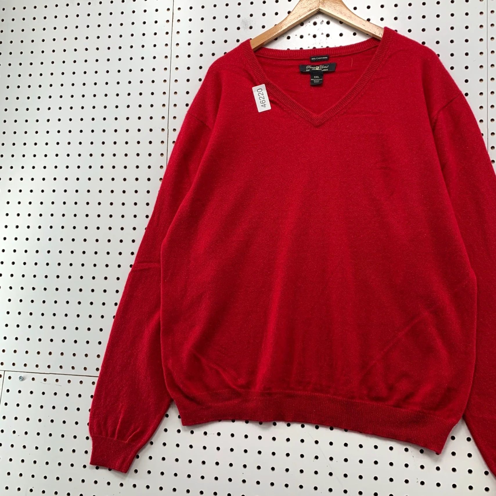 Pronto Uomo Pronto Uomo 100% Cashmere Sweater Mens 2XL Red V-Neck Lightweight Preppy Pullover Knit Shirt Mens Size US XXL / EU 58 / 5 - 5 Thumbnail