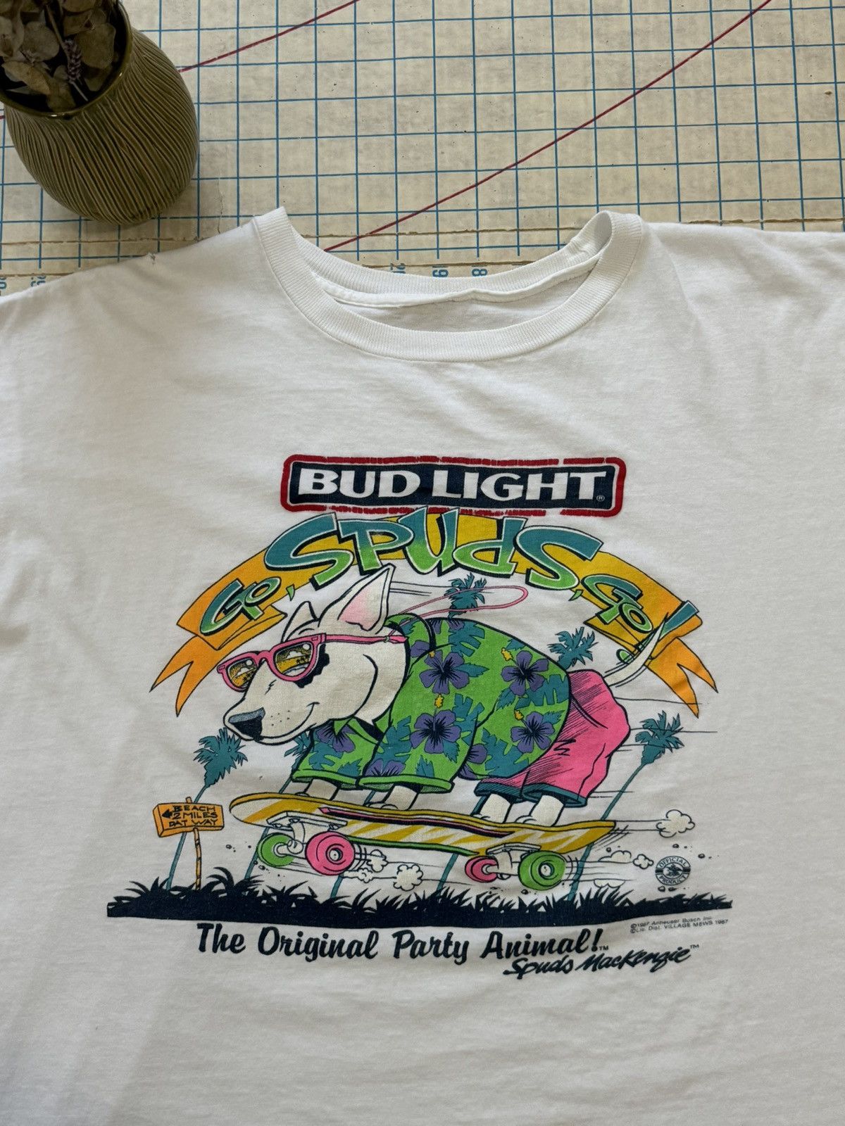 Budweiser × Vintage Vintage Bud Light Spuds Mackenzie Promo Tee 80’s Size US XL / EU 56 / 4 - 6 Thumbnail