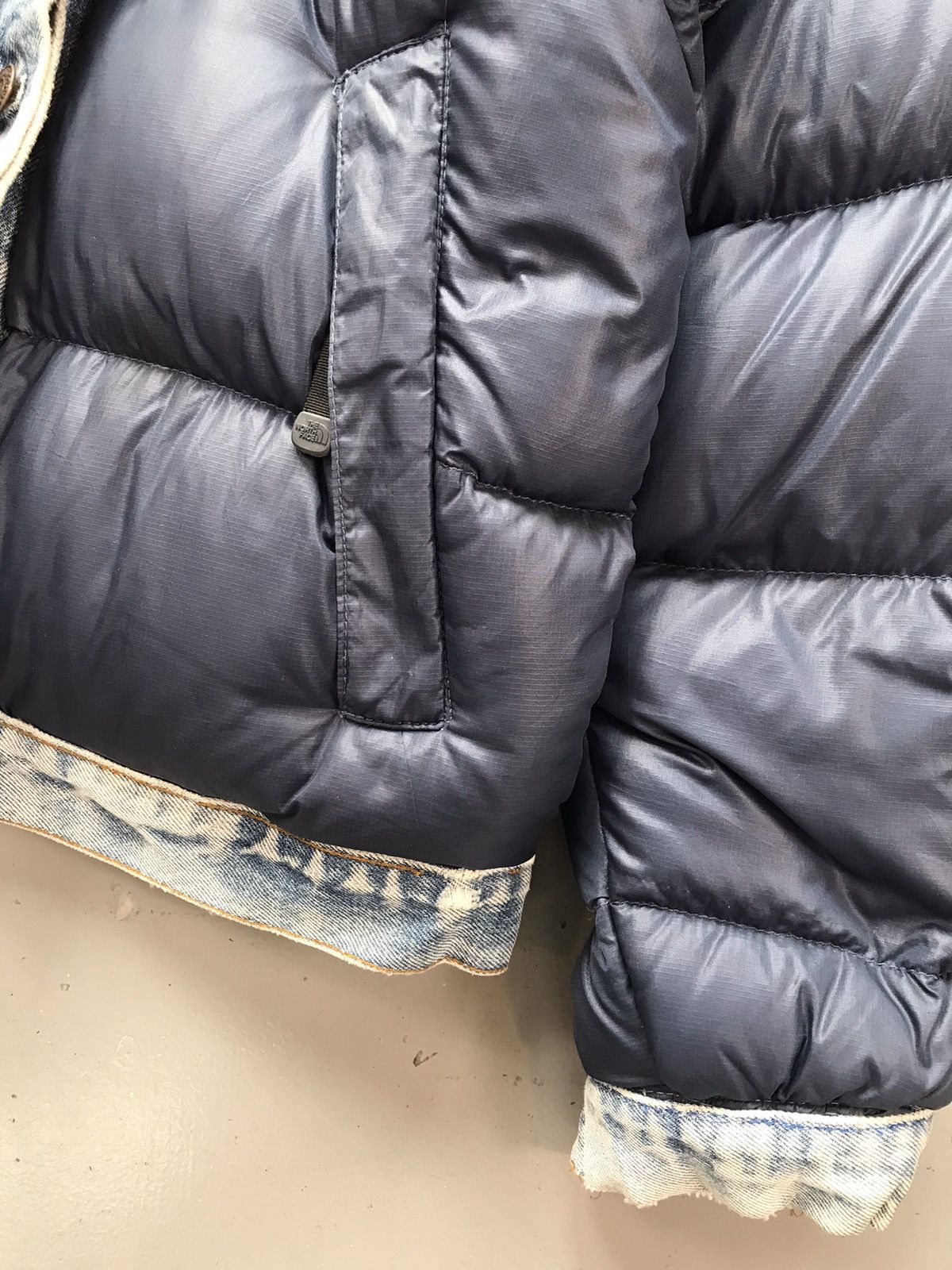 Levi's × The North Face × Vintage Vintage upcycle Levi’s orange x the north face denim puffer Size US XS / EU 42 / 0 - 3 Thumbnail