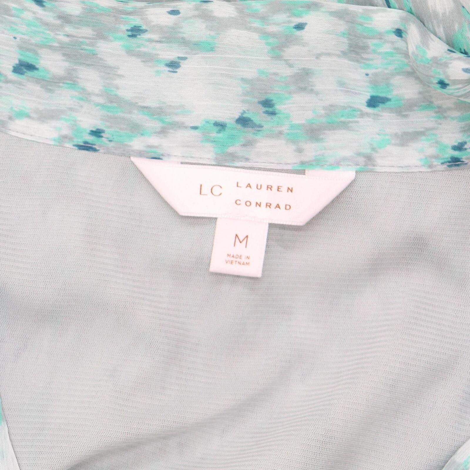 Designer NEW LC Lauren Conrad Lined Blouse Shirt Top Blue Green M Size M / US 6-8 / IT 42-44 - 3 Thumbnail