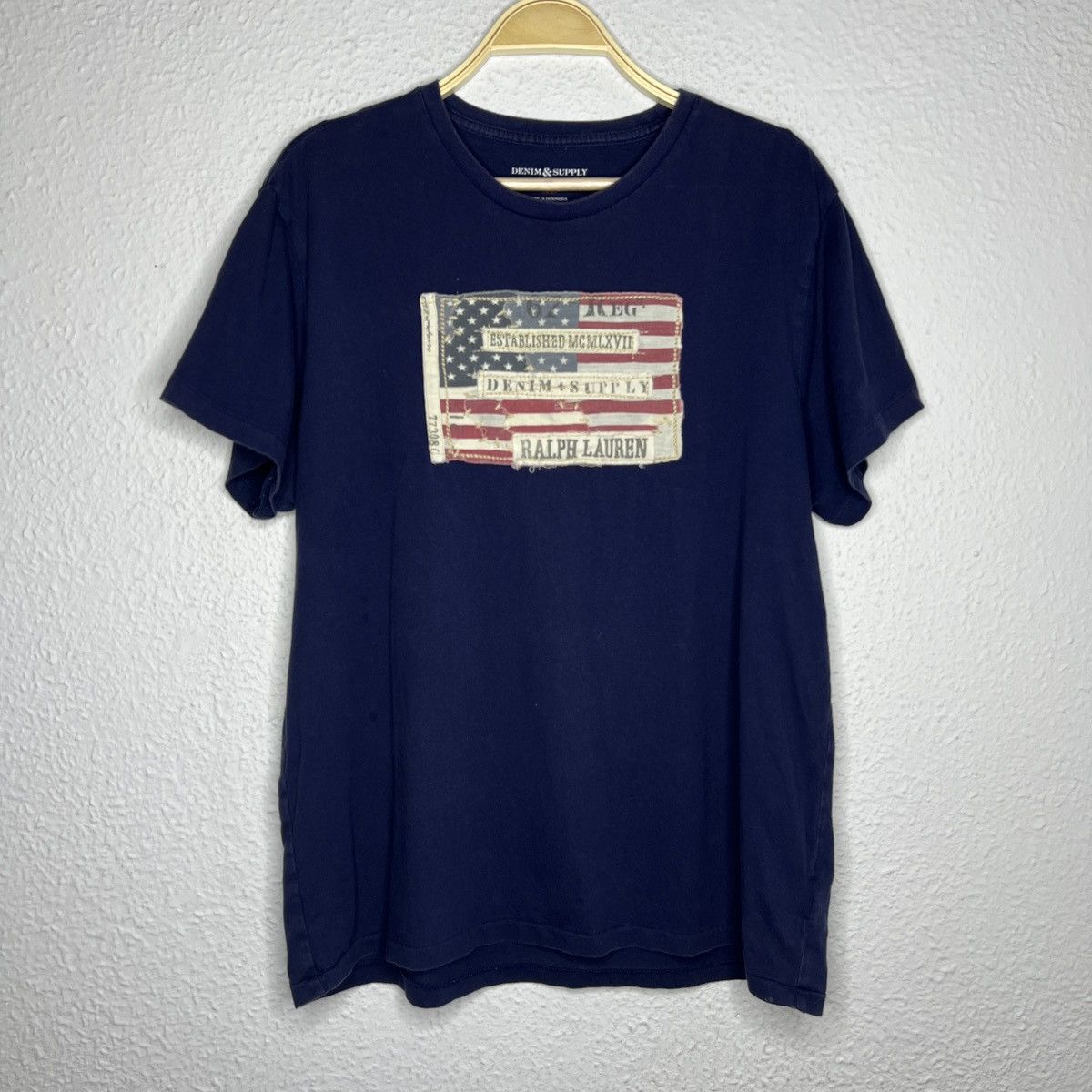 Denim & Supply Ralph Lauren RARE! DENIM & SUPPLY RL AMERICAN FLAG PATCH T-SHIRT Size US XL / EU 56 / 4 - 1 Thumbnail