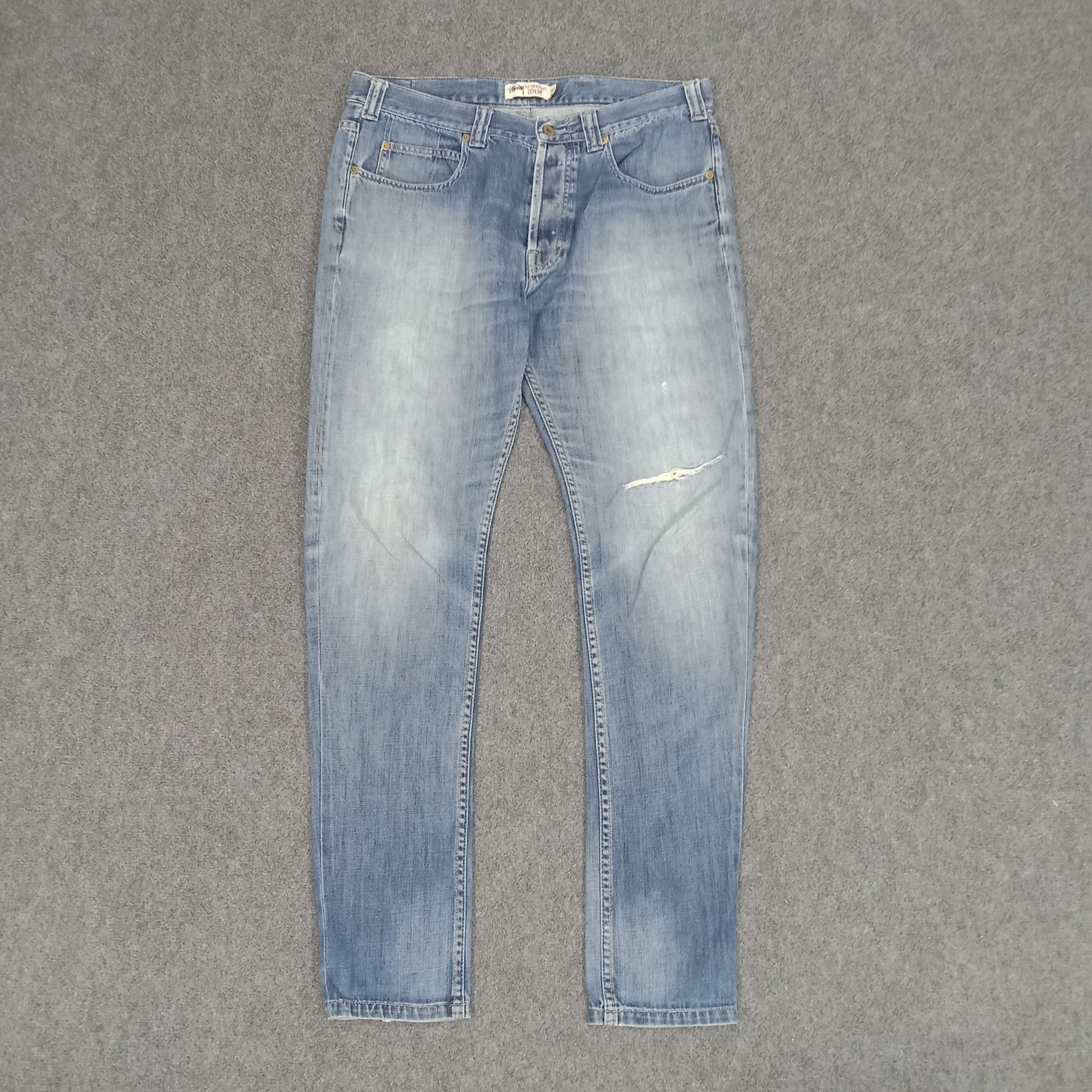 Stussy × Vintage Stussy American Style Custom Logo Denim Jeans Size US 35 - 5 Thumbnail