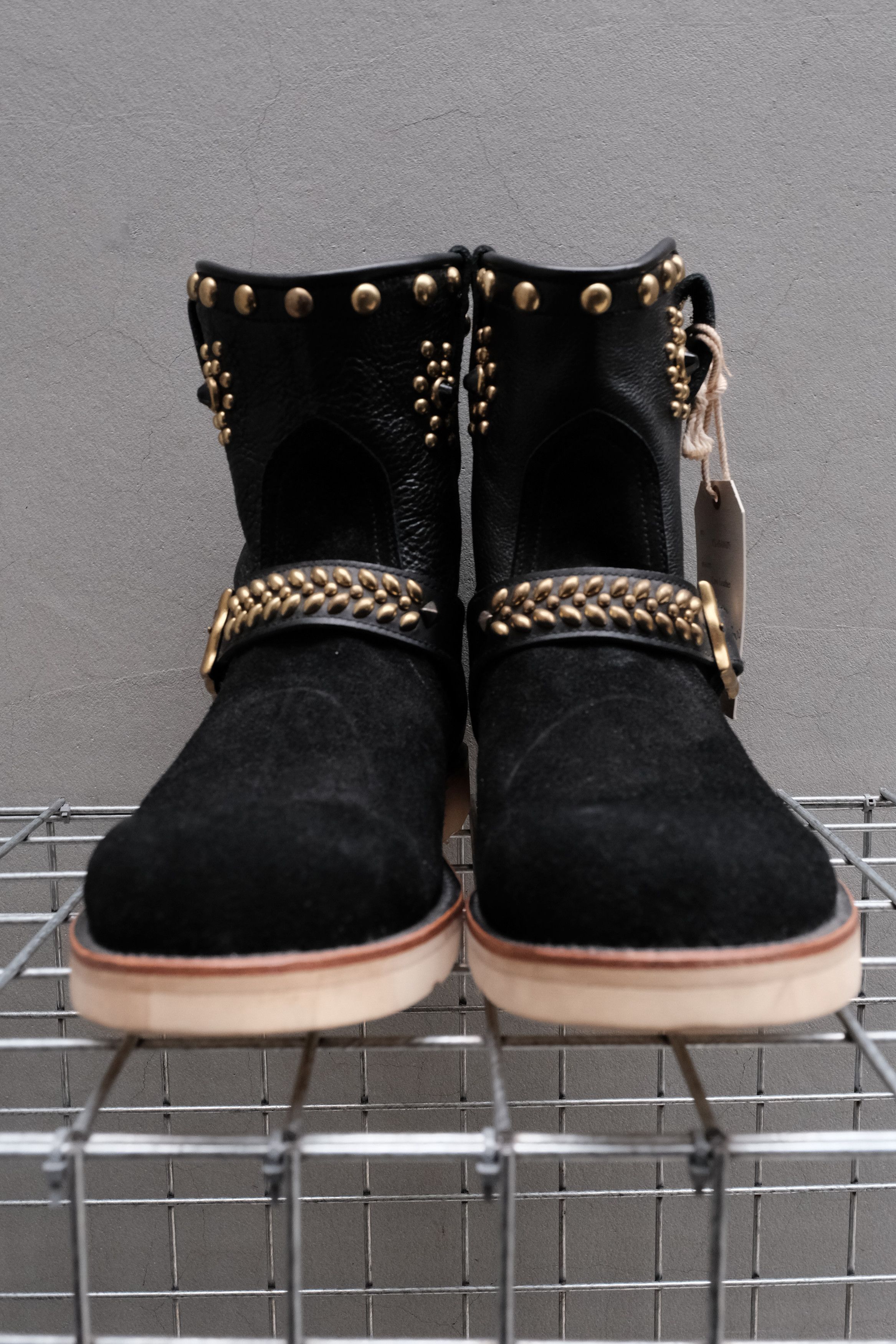 Other CALEE Studded Suede Leather Engineer Boots Black Size US 11 / EU 44 - 2 Thumbnail