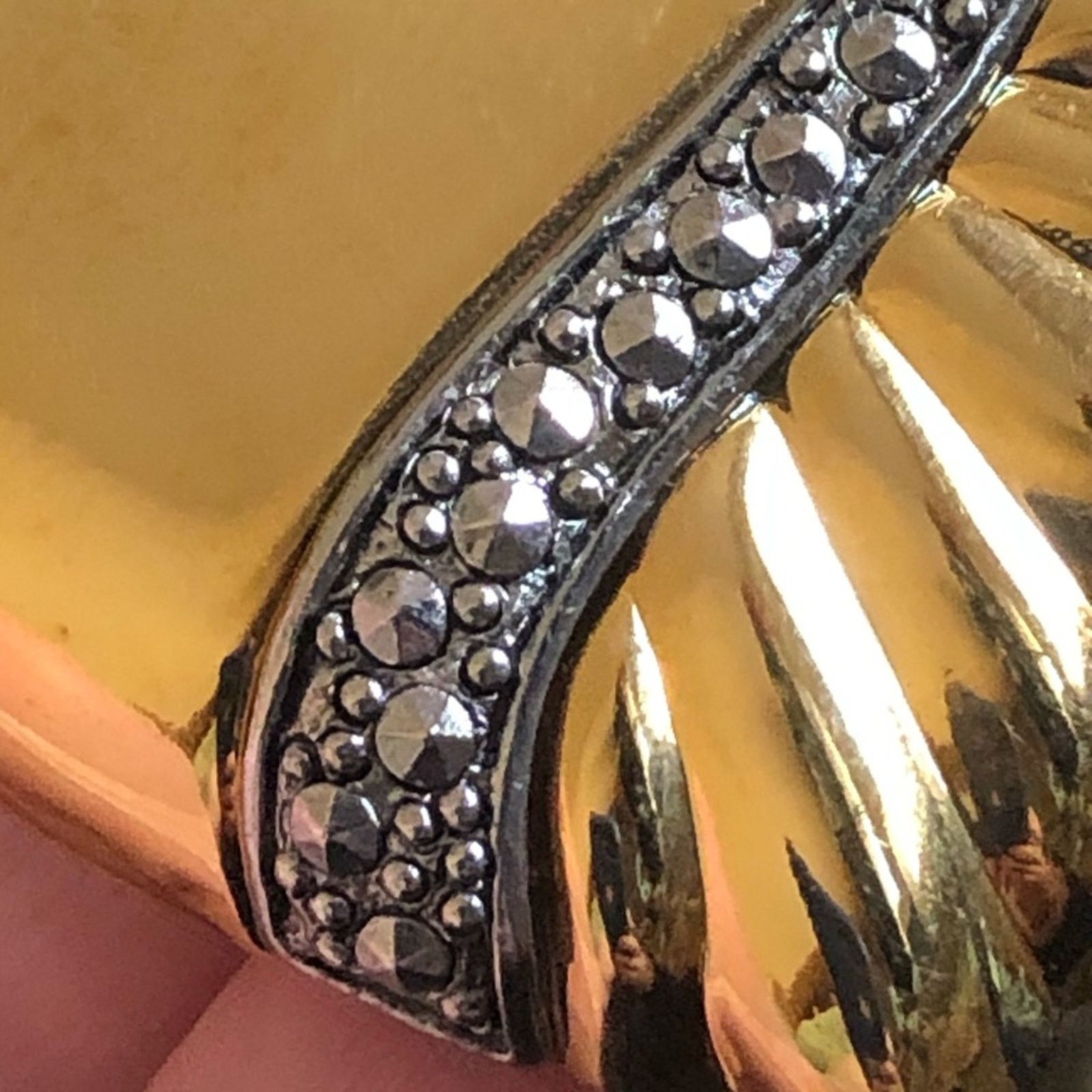 Vintage Vintage 80s gold heart marcasite statement brooch Size ONE SIZE - 4 Thumbnail