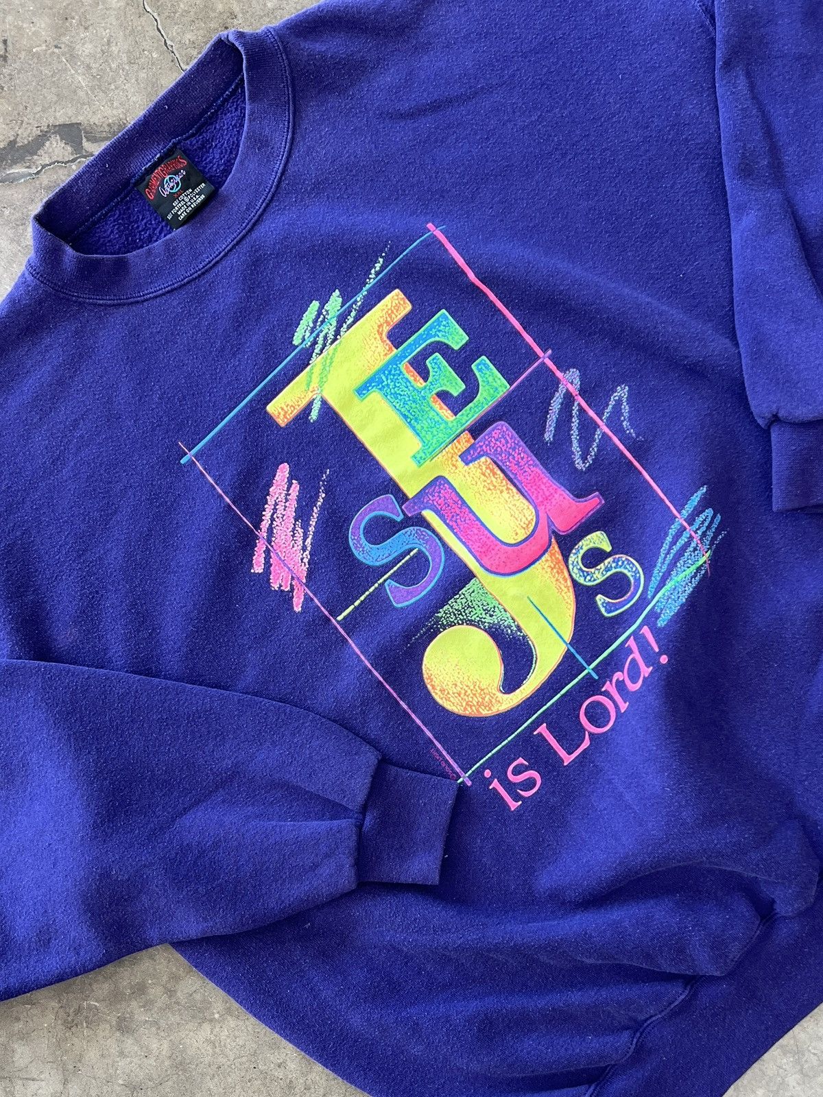 Vintage Vintage Jesus is Lord Neon Religious Crewneck XXL Size US XXL / EU 58 / 5 - 1 Thumbnail