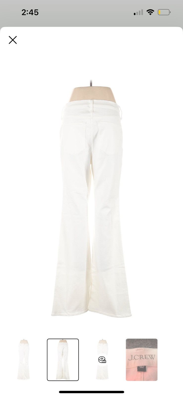 J.Crew high waisted white flare jeans Size 31" - 2 Thumbnail