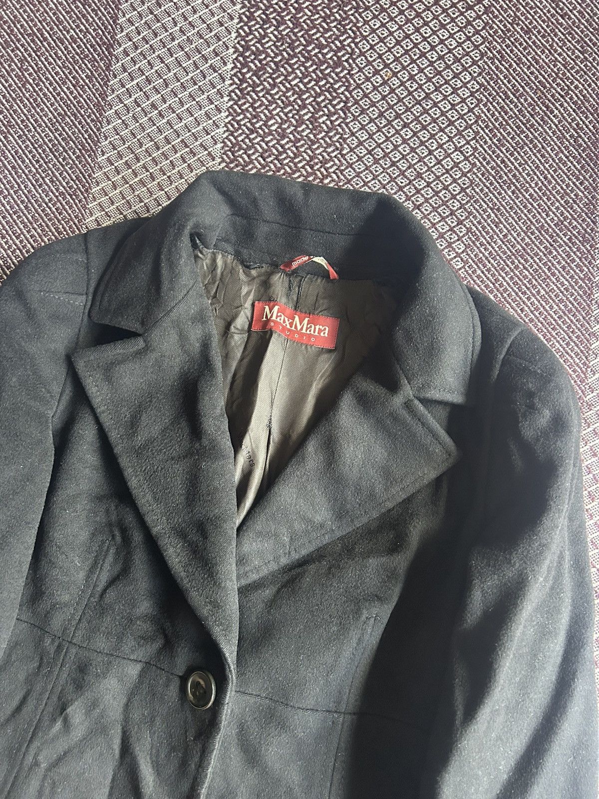 Max Mara Max Mara Heavy Coats 100% Wool Black Avant Garde Size US-10 Size L / US 10 / IT 46 - 10 Thumbnail