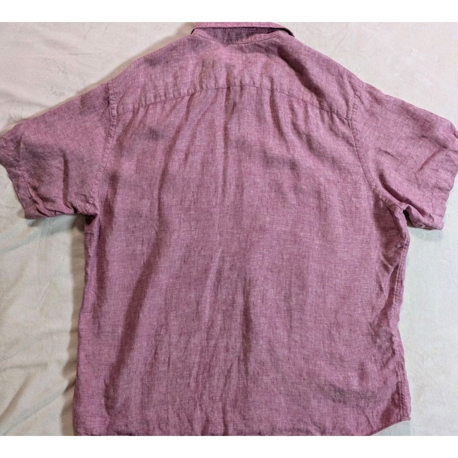 UNTUCKit UNTUCKit Shirt Adults 2XL Pink Wrinkle Resistant Linen Short Sleeve Button-Down Collared Casual Modern Button-Up Shirt Men Size US XXL / EU 58 / 5 - 5 Thumbnail