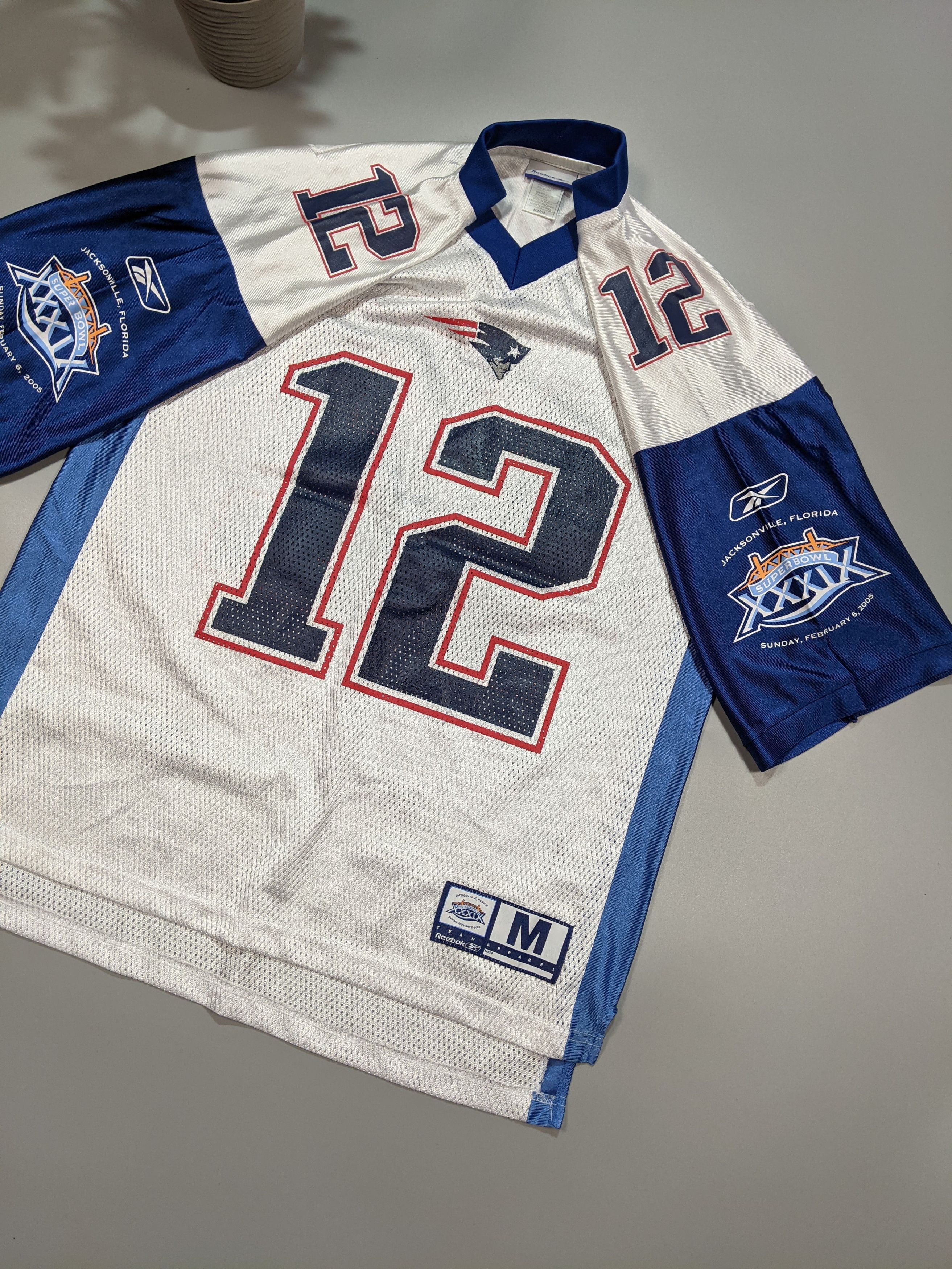Reebok Rugby Football Jersey TOM BRADY 12 Super Bowl Jersey NEP Size US M / EU 48-50 / 2 - 4 Thumbnail