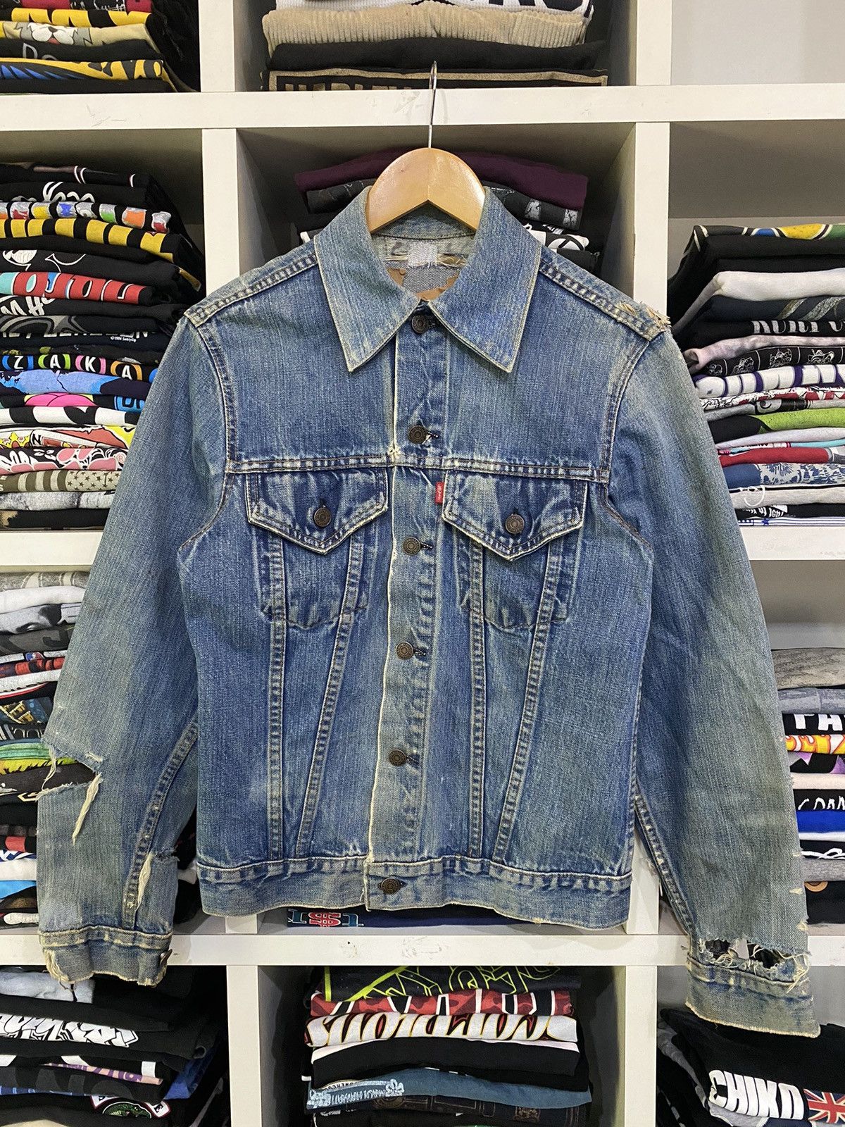 Levi's Vintage 90’s Levis Damaged Jacket Size US XS / EU 42 / 0 - 1 Thumbnail