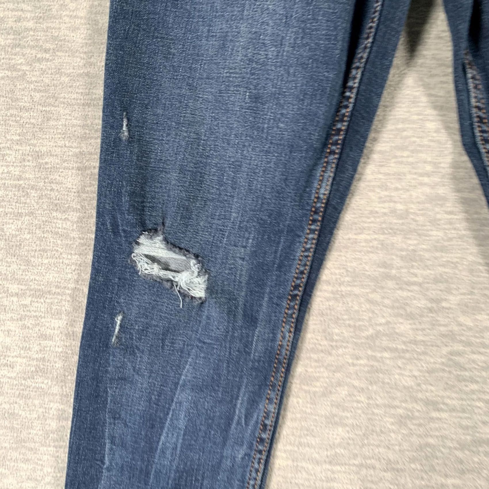 Old Navy Old Navy Jeans Womens 8 Blue Rockstar Super Skinny Mid Rise Distressed Stretch Denim Size 30" / US 8 / IT 44 - 4 Thumbnail