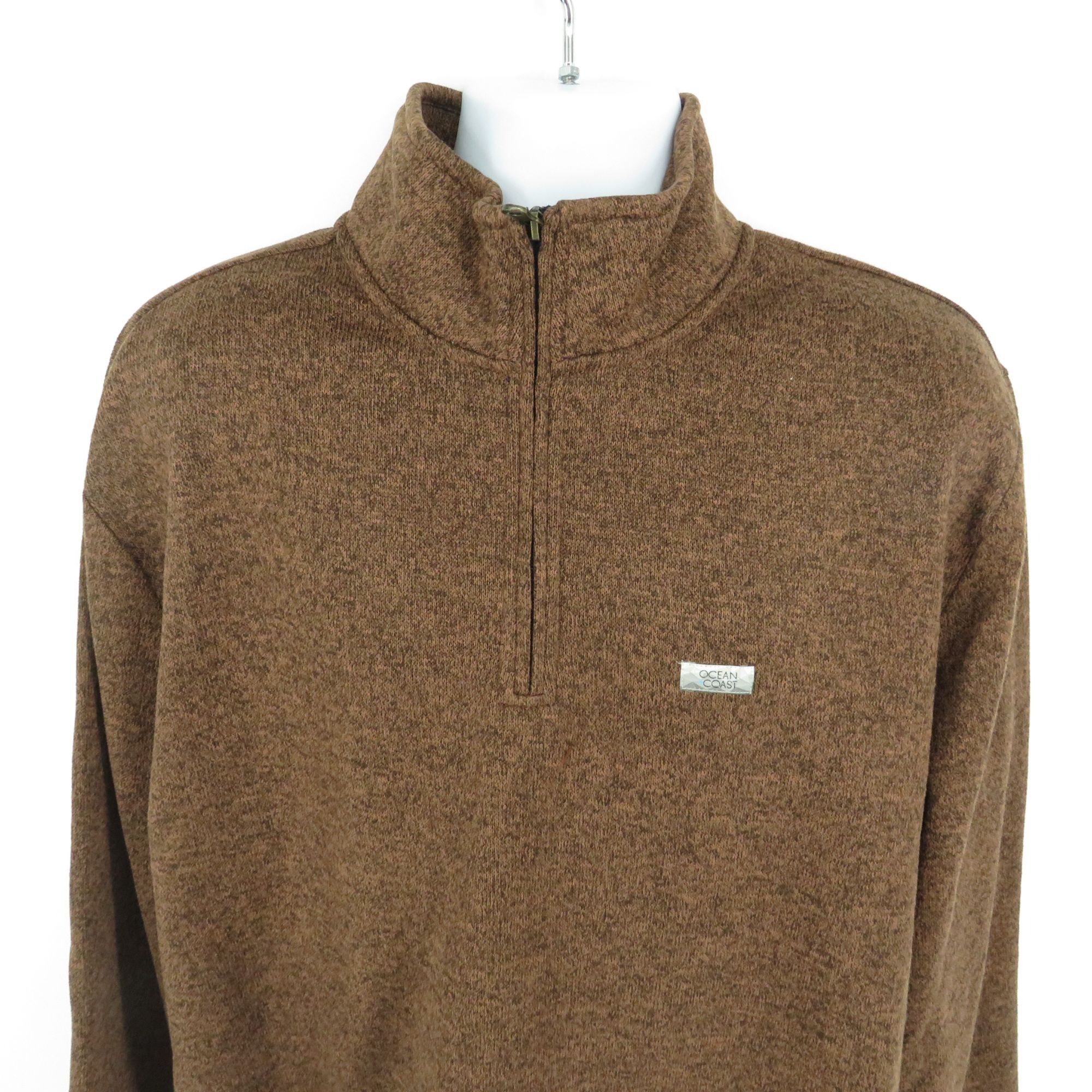 Other Ocean & Coast Big & Tall Brown Quarter Zip Pullover Sweater Size US L / EU 52-54 / 3 - 3 Thumbnail