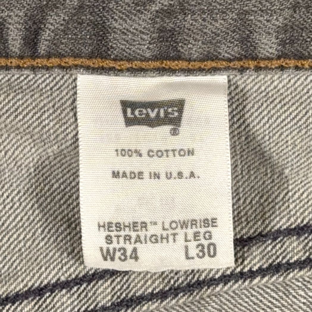 Levi's VINTAGE Levi's Premium Jeans Mens 34x30 Gray Hesher Lowrise Straight Leg USA 90s 2000s Mens Jeans Size US 34 / EU 50 - 5 Thumbnail